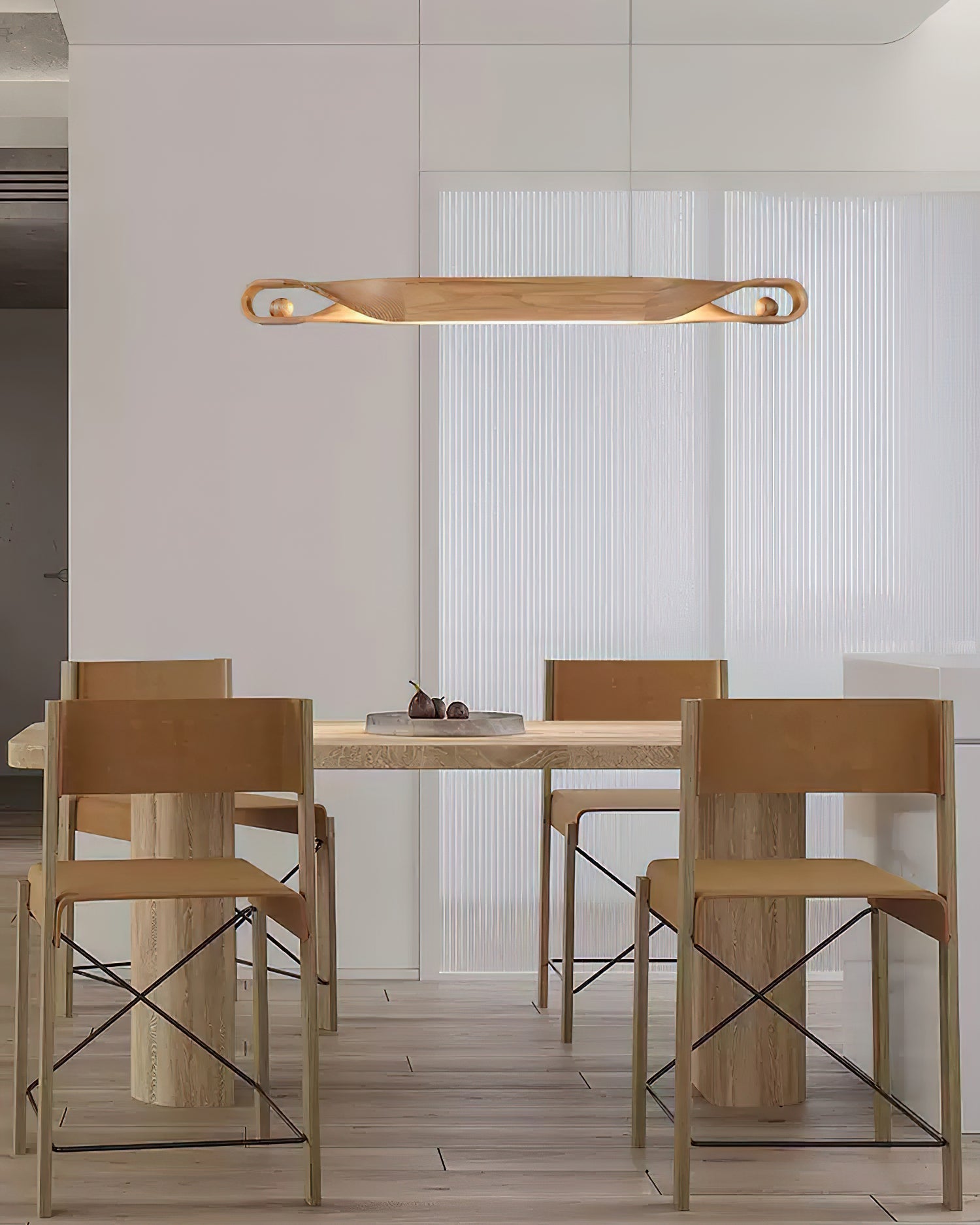 Lemior Pendant Lamp Wood Curved Minimalist-Neutral Decor
