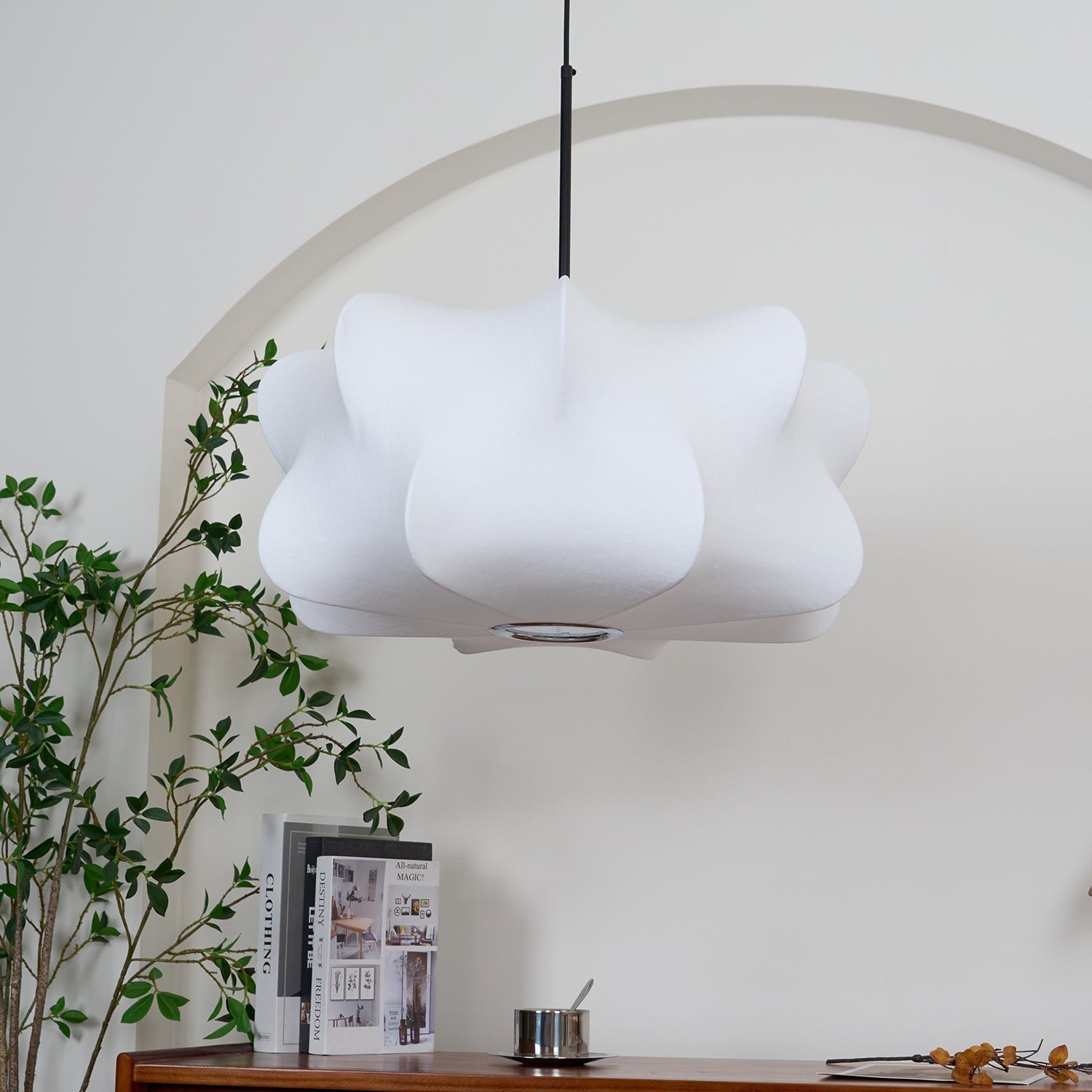 Luxe Silk Contemporary Pendant Light-Neutral Decor