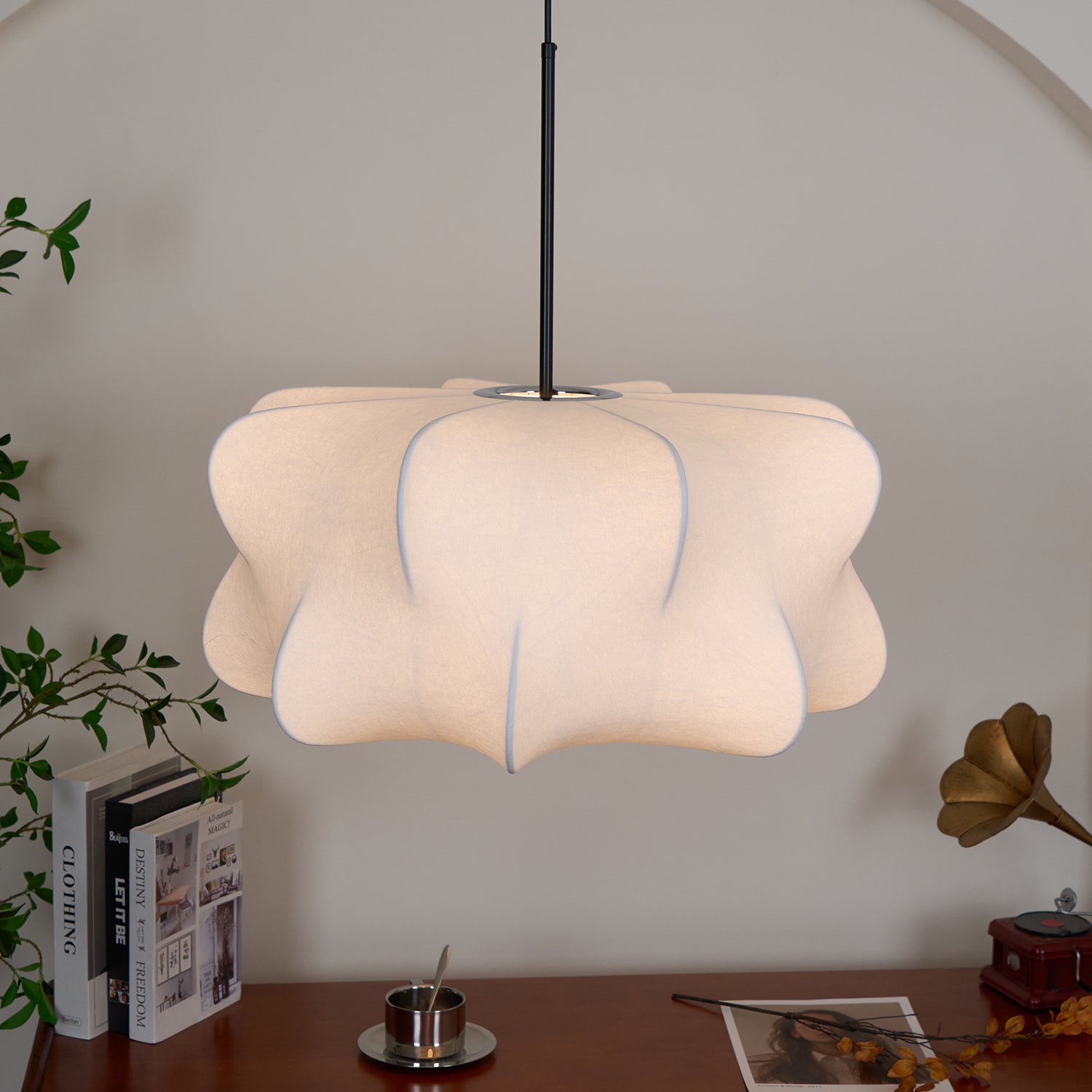 Luxe Silk Contemporary Pendant Light-Neutral Decor