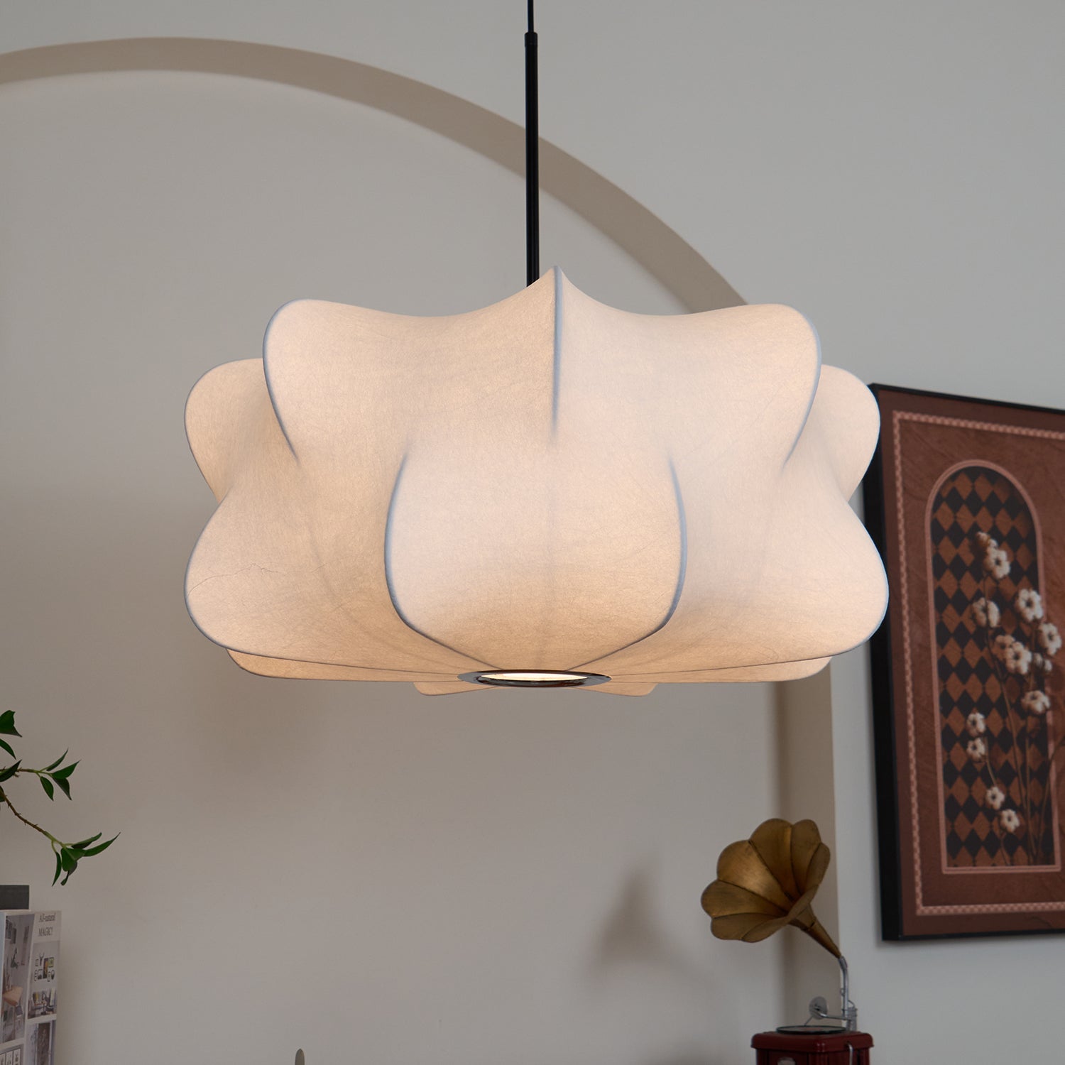 Luxe Silk Contemporary Pendant Light-Neutral Decor