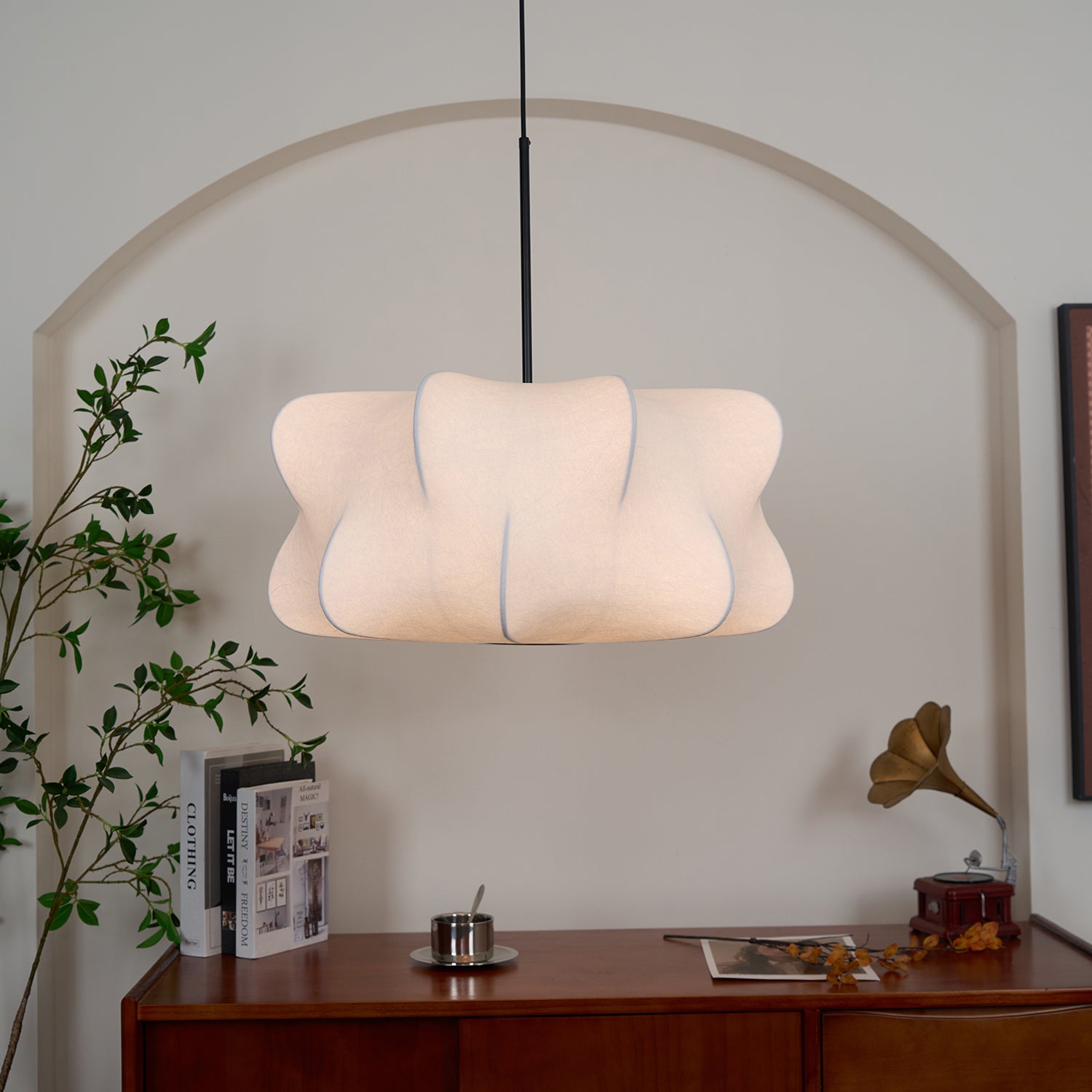 Luxe Silk Contemporary Pendant Light-Neutral Decor