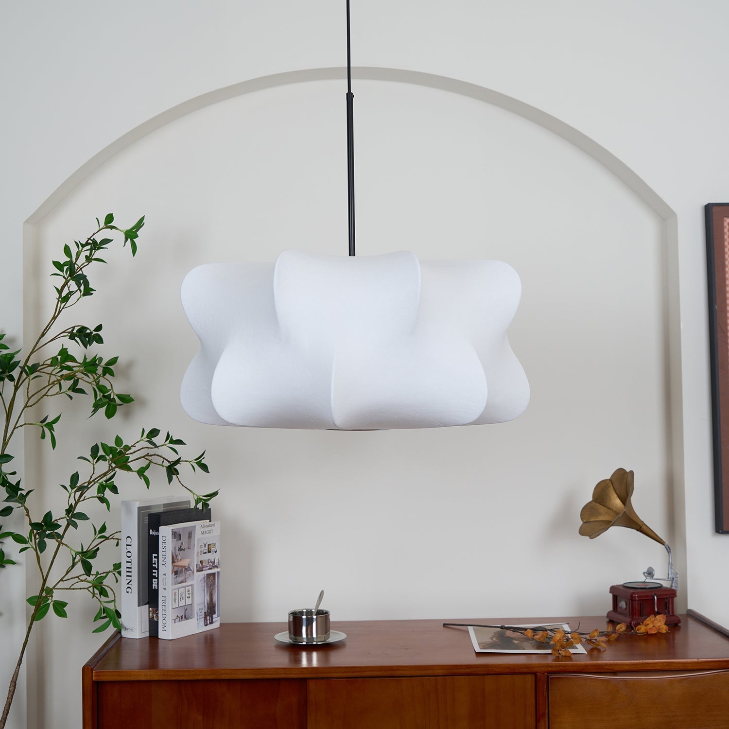 Luxe Silk Contemporary Pendant Light-Neutral Decor