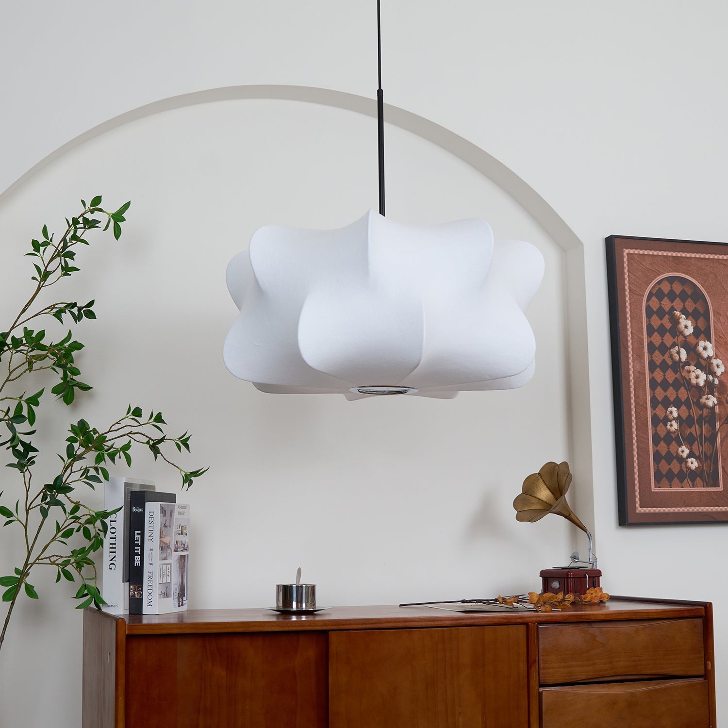 Luxe Silk Contemporary Pendant Light-Neutral Decor