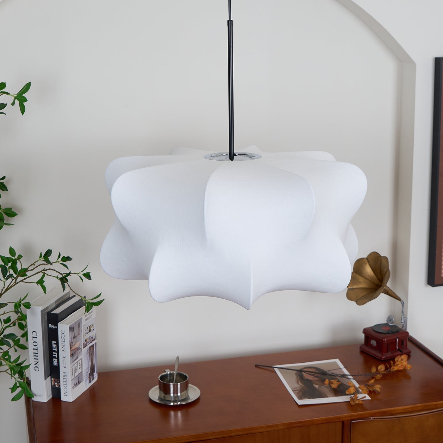 Luxe Silk Contemporary Pendant Light-Neutral Decor