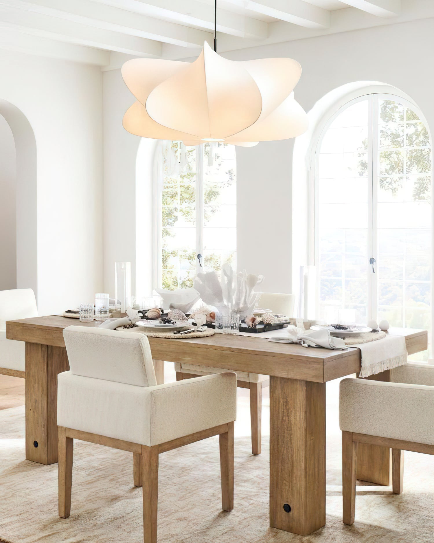 Bibi Cloudy Decorative Silk Pendant Swag Light-Neutral Decor