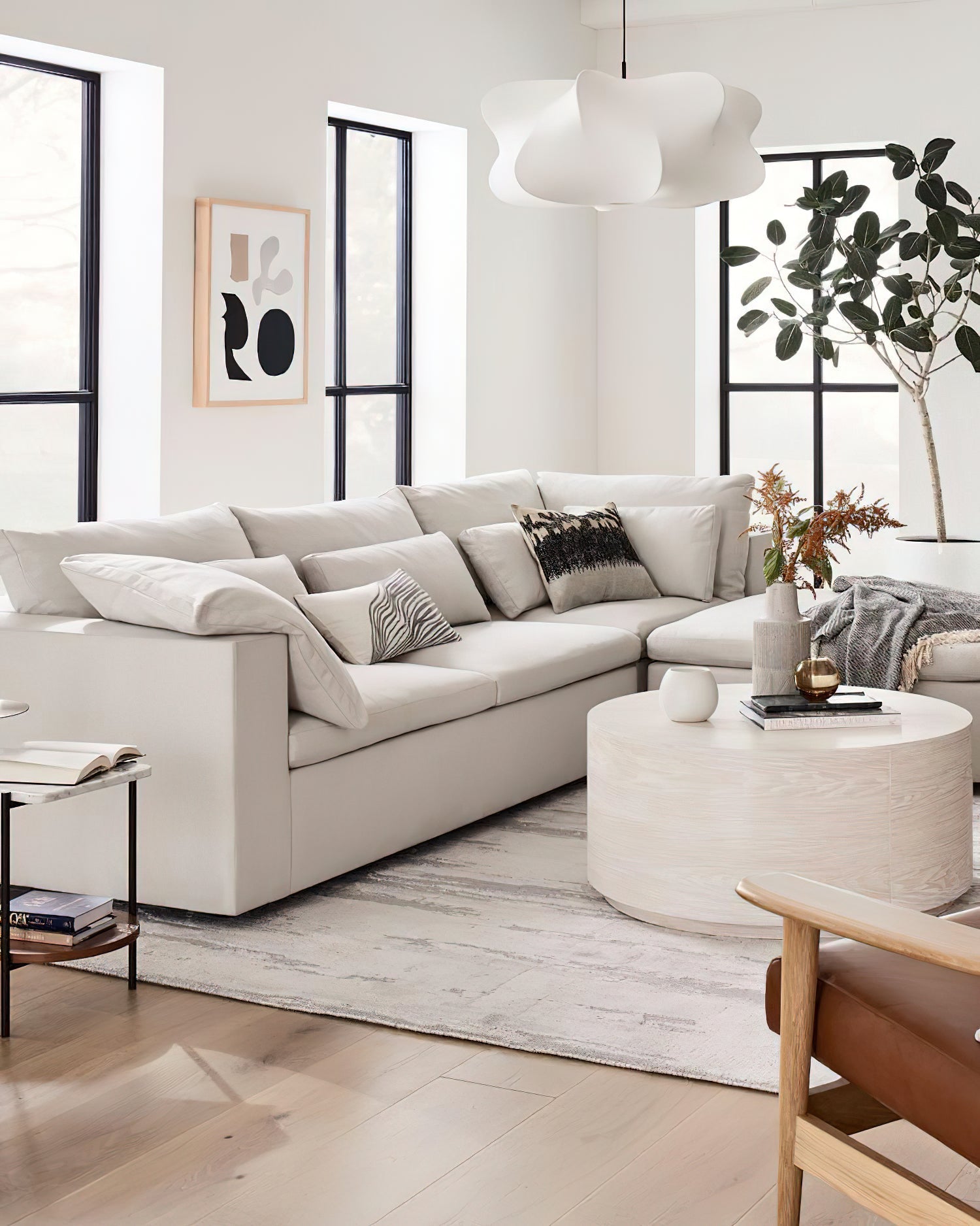 Luxe Silk Contemporary Pendant Light-Neutral Decor