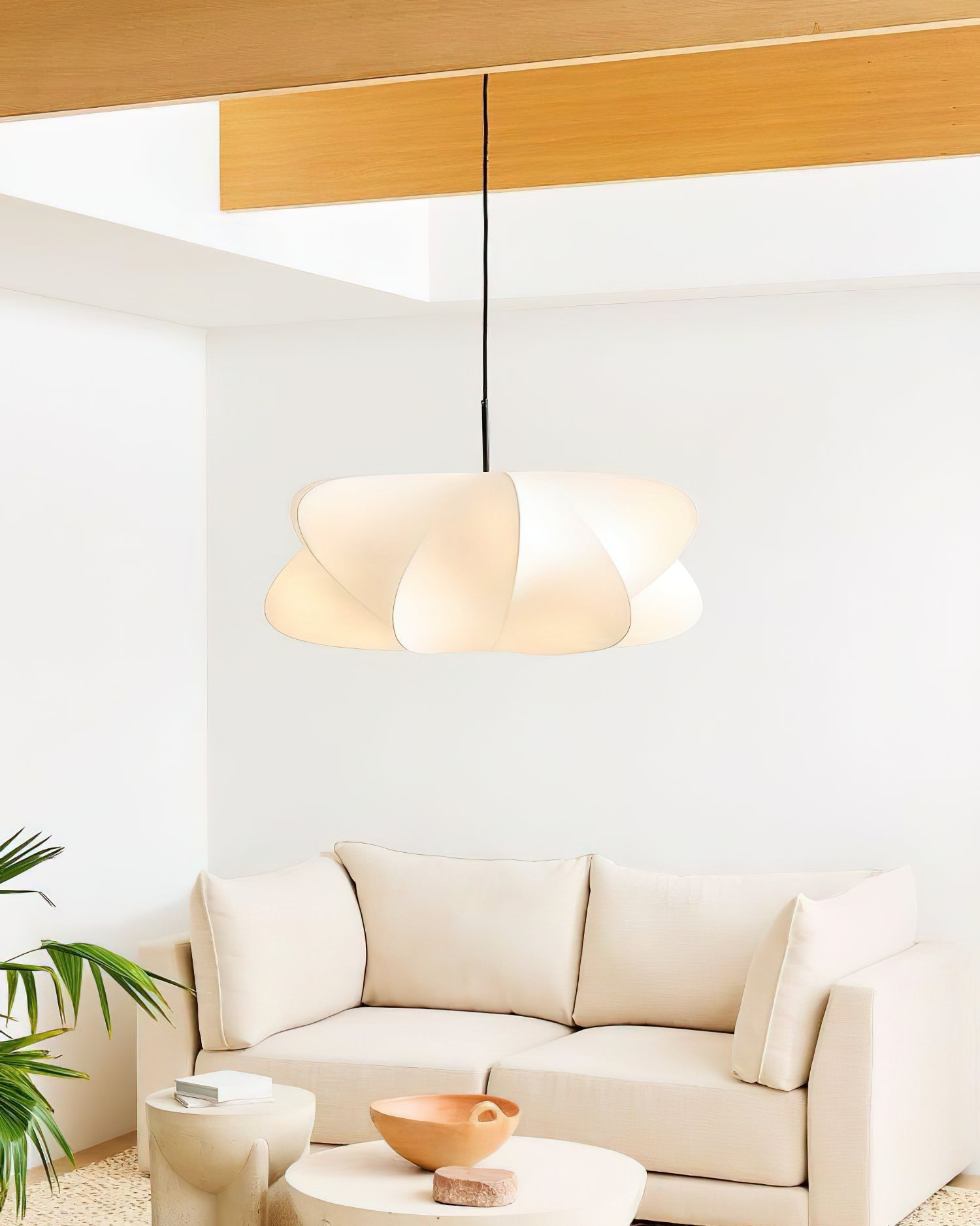 Luxe Silk Contemporary Pendant Light-Neutral Decor