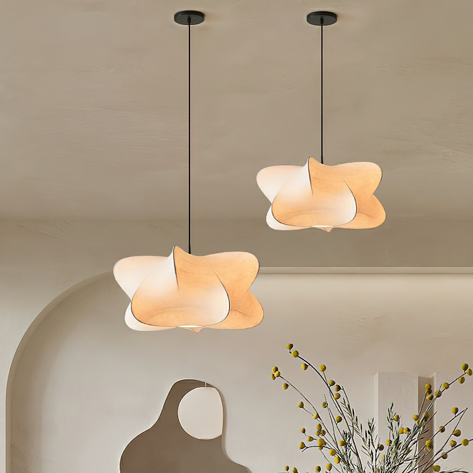 Luxe Silk Contemporary Pendant Light-Neutral Decor