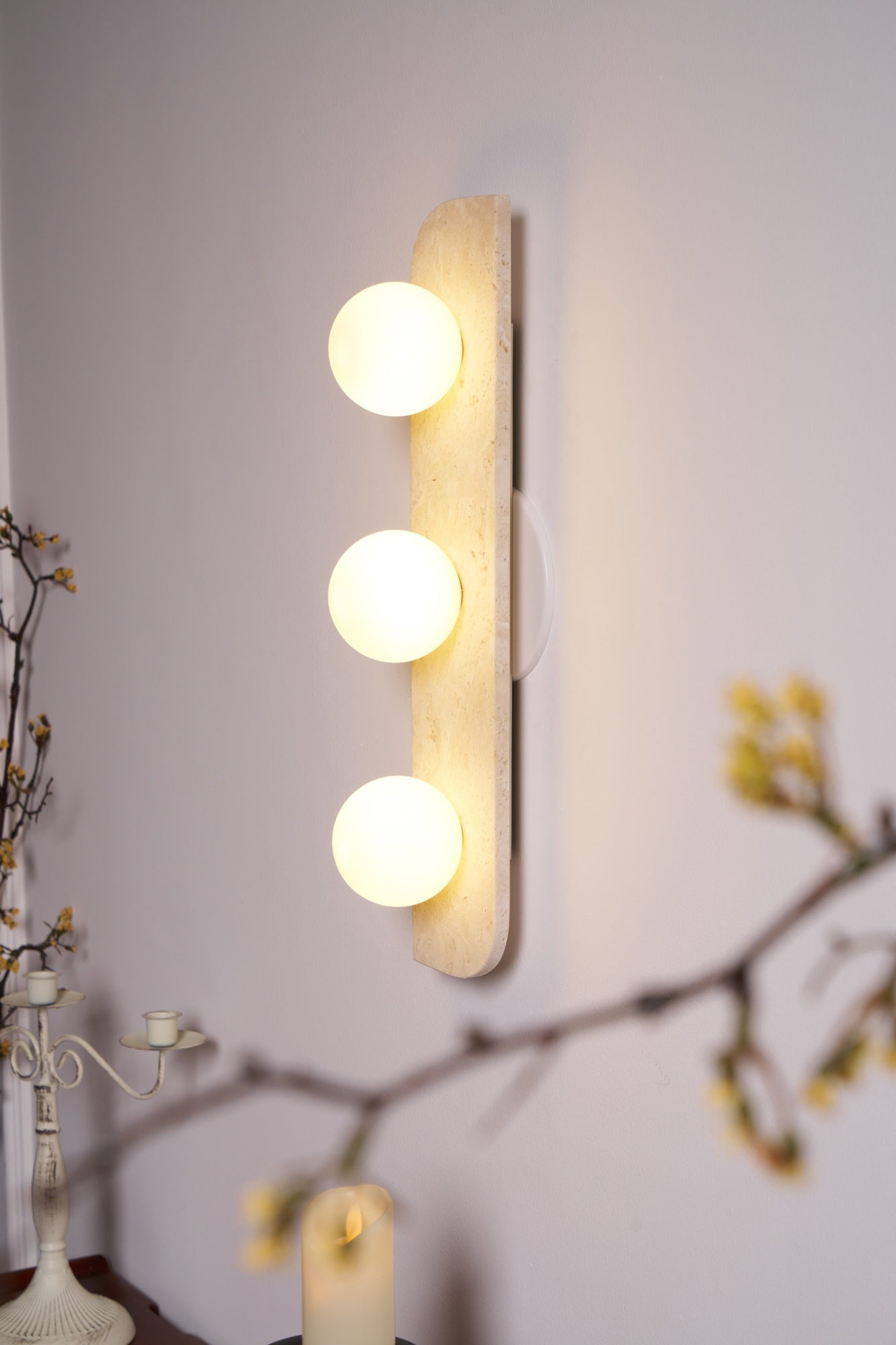 Alsilis Minimalist Travertine Wall Light-Neutral Decor
