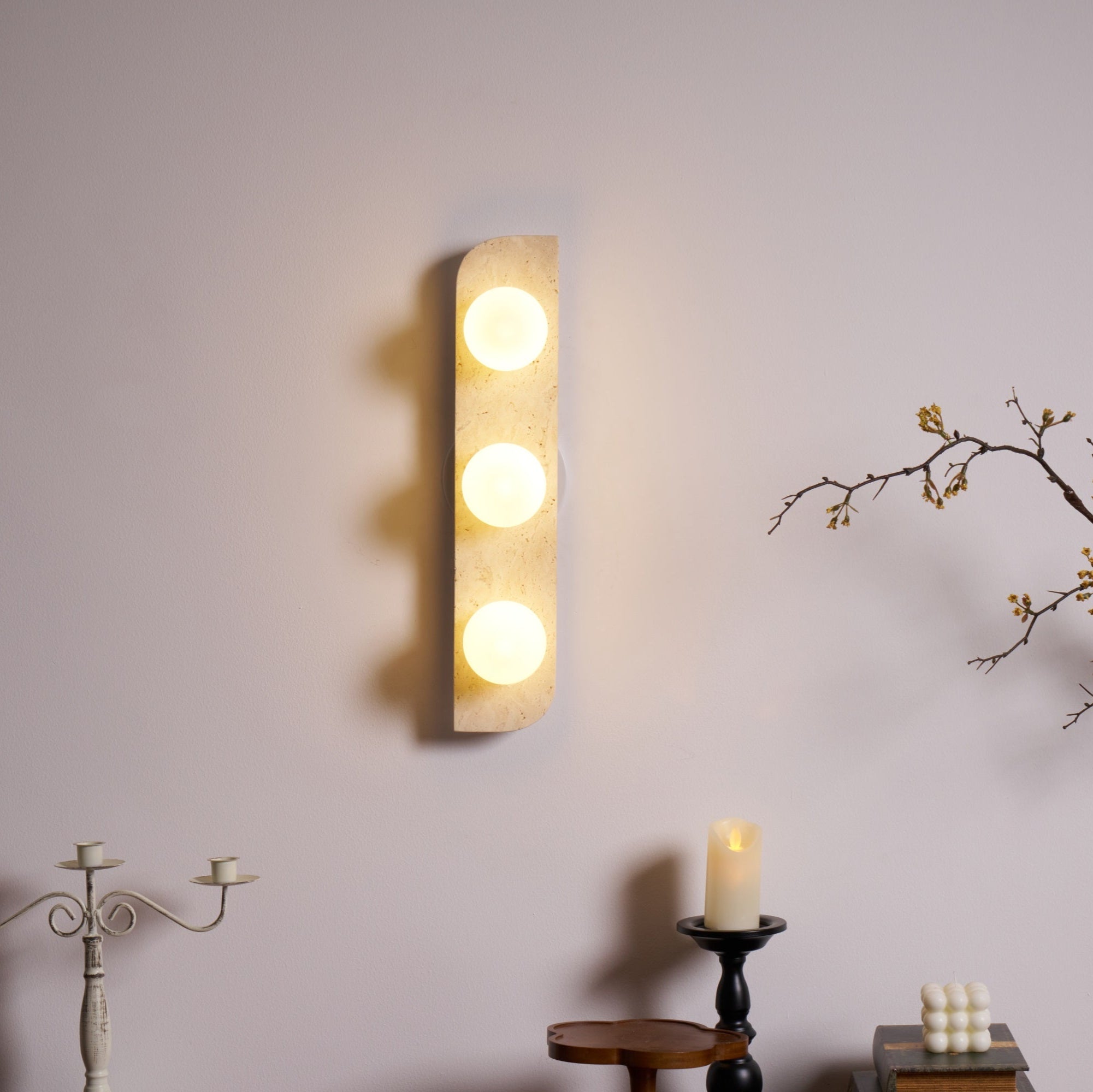 Alsilis Minimalist Travertine Wall Light-Neutral Decor