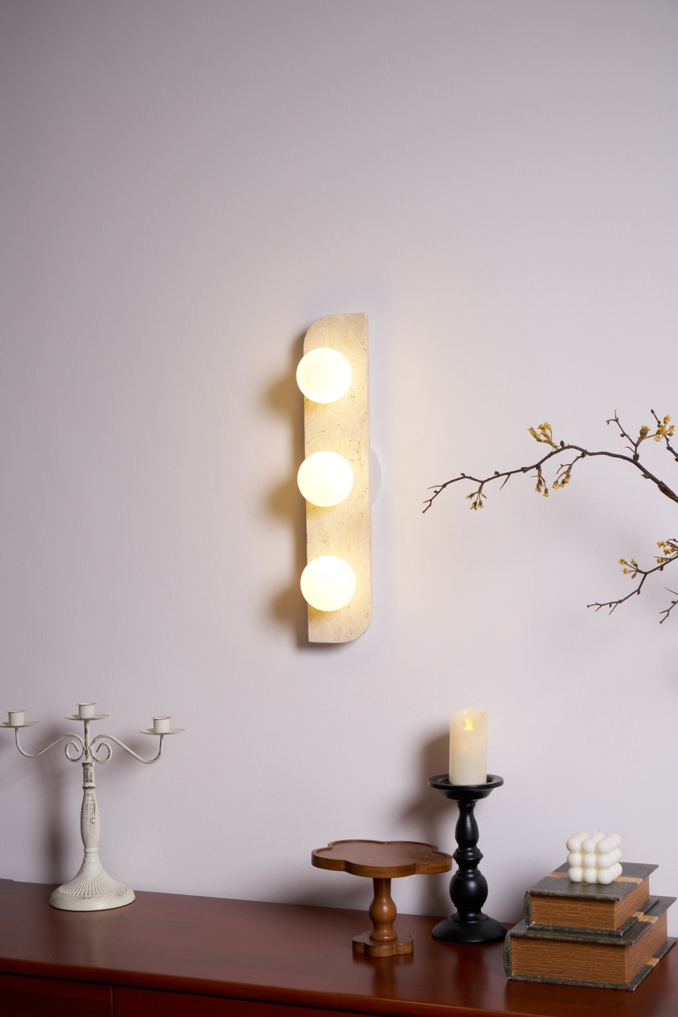Alsilis Minimalist Travertine Wall Light-Neutral Decor