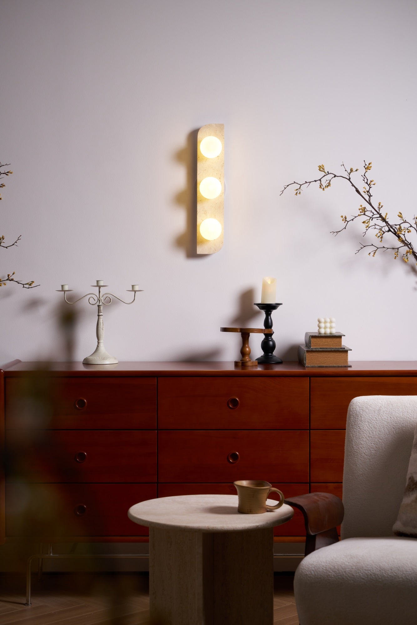 Alsilis Minimalist Travertine Wall Light-Neutral Decor