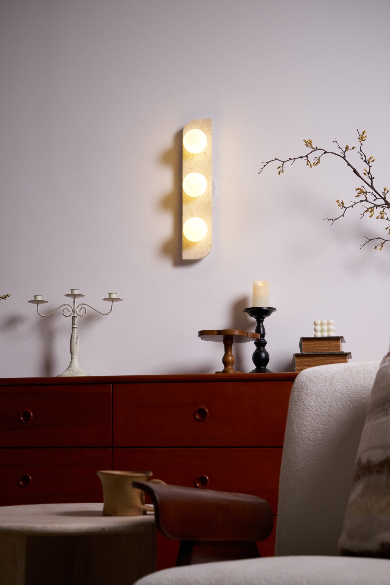Alsilis Minimalist Travertine Wall Light-Neutral Decor
