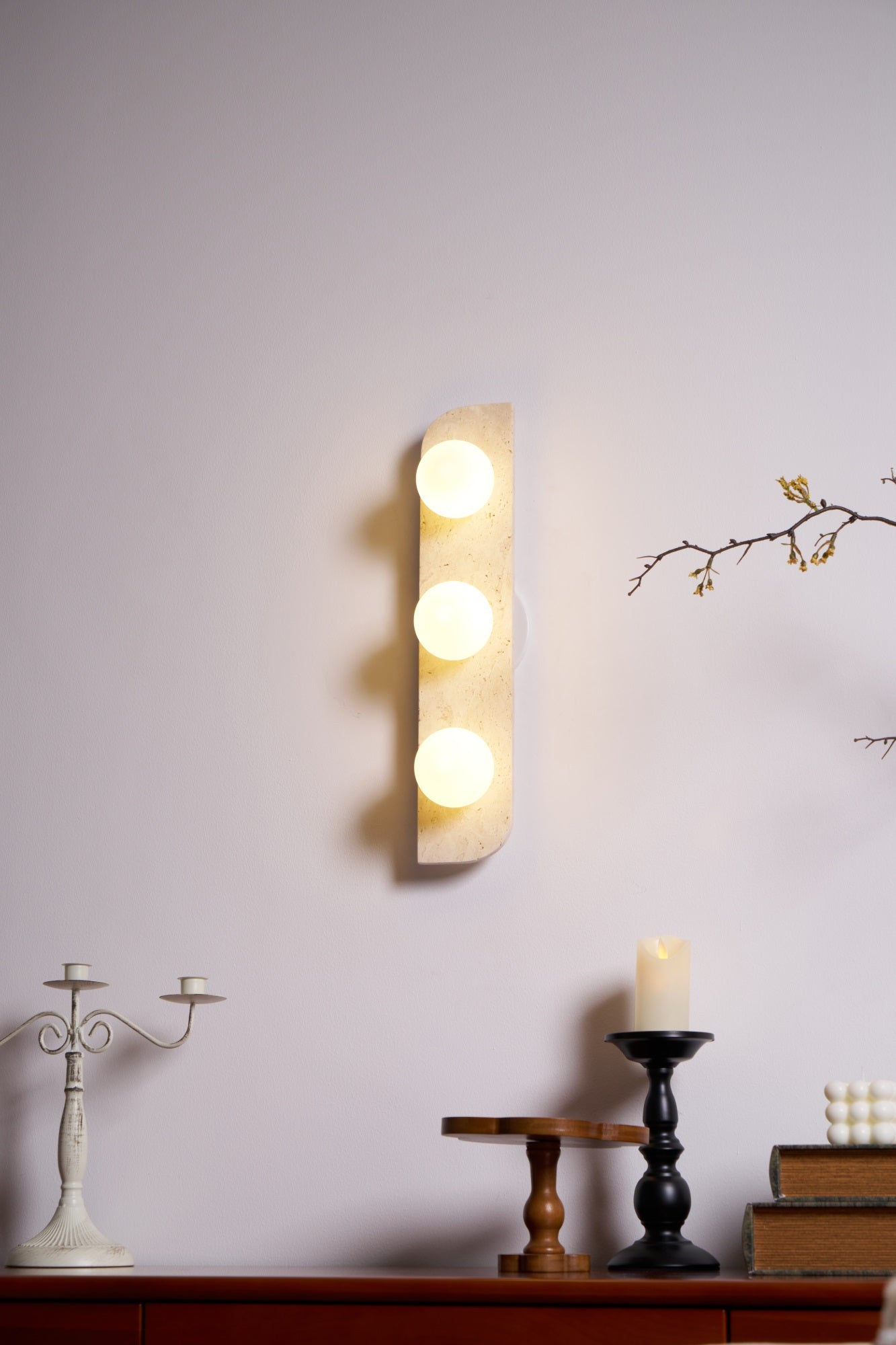 Alsilis Minimalist Travertine Wall Light-Neutral Decor