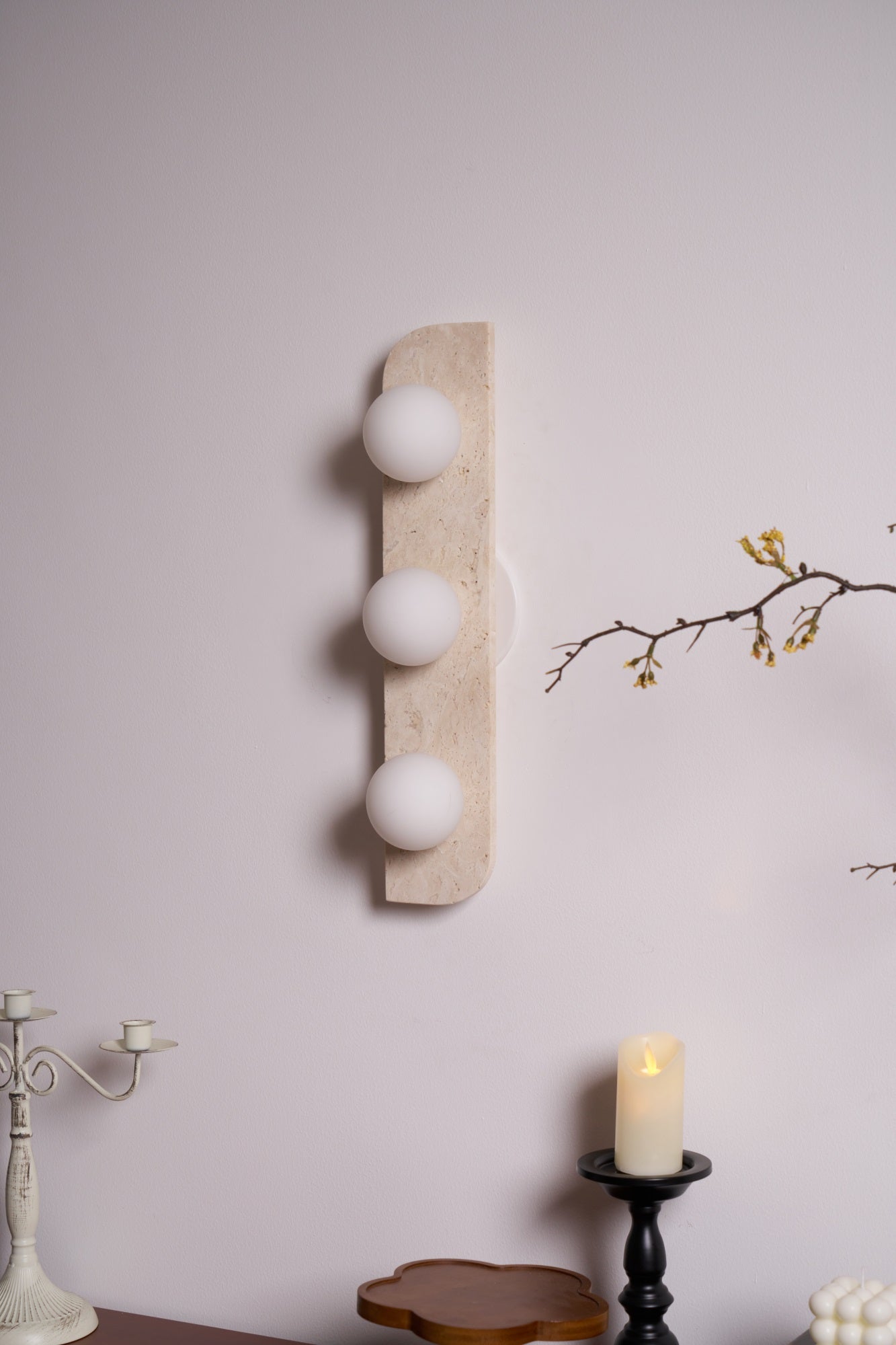 Alsilis Minimalist Travertine Wall Light-Neutral Decor