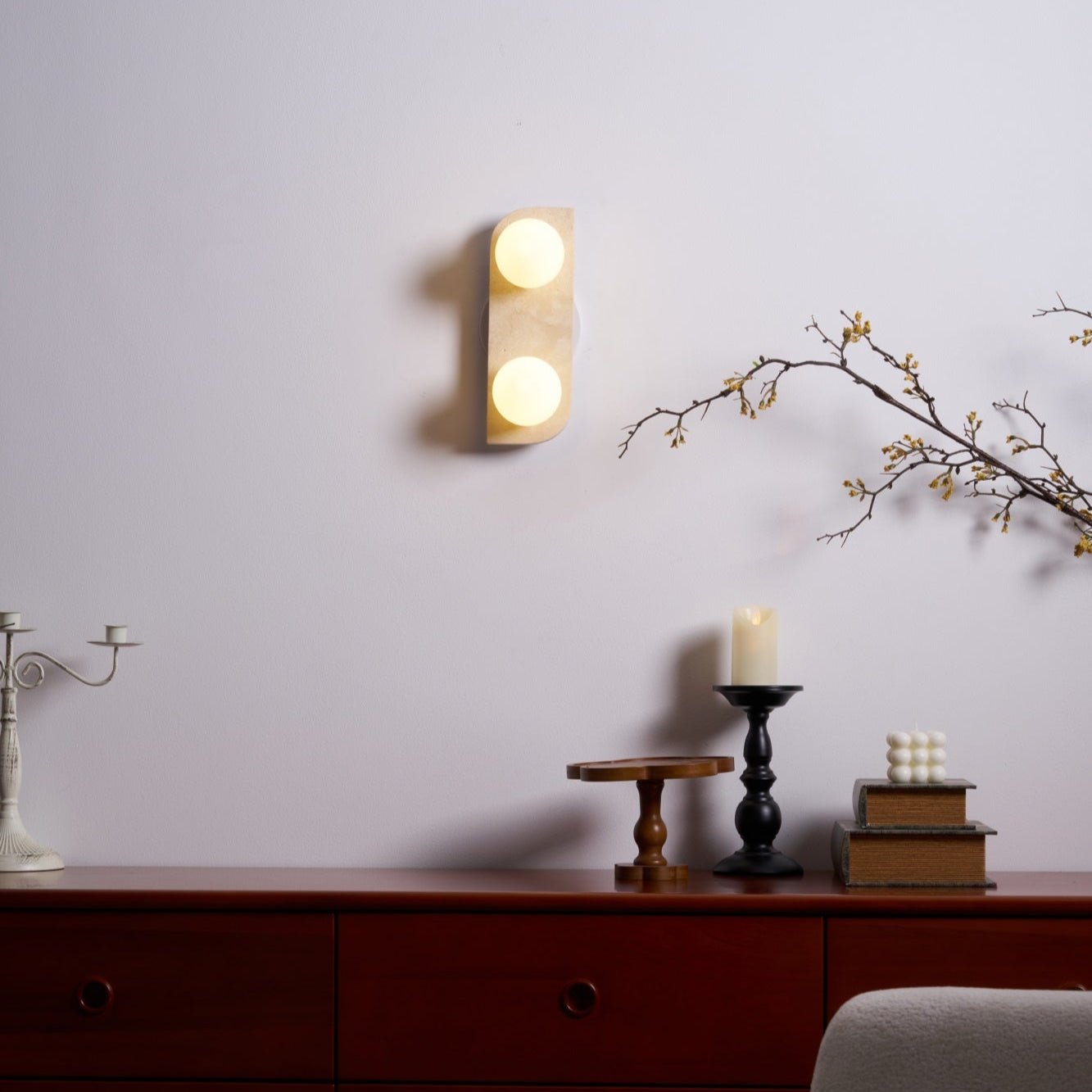 Alsilis Minimalist Travertine Wall Light-Neutral Decor