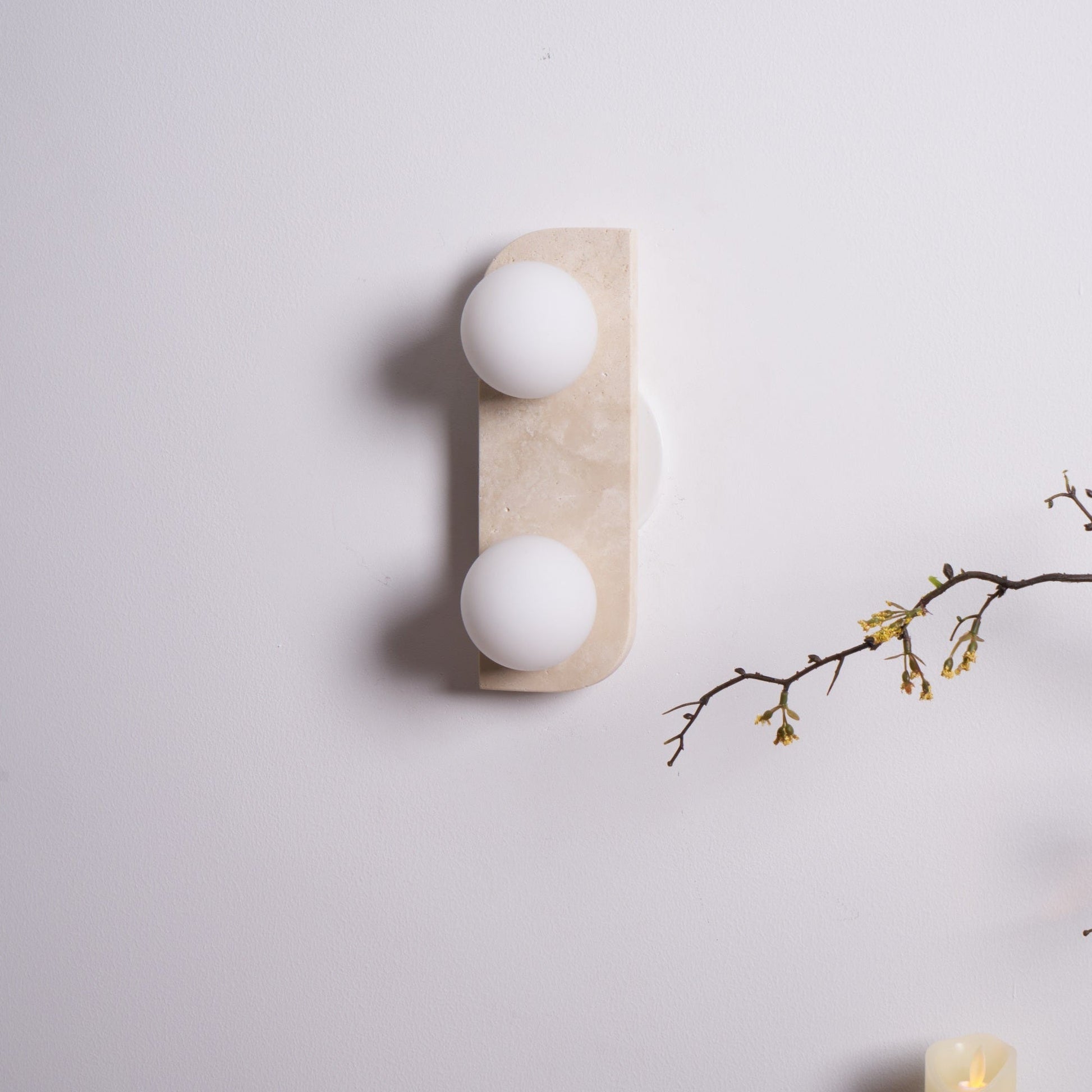 Hanlo Minimalist Travertine Plug-In Wall Light-Neutral Decor