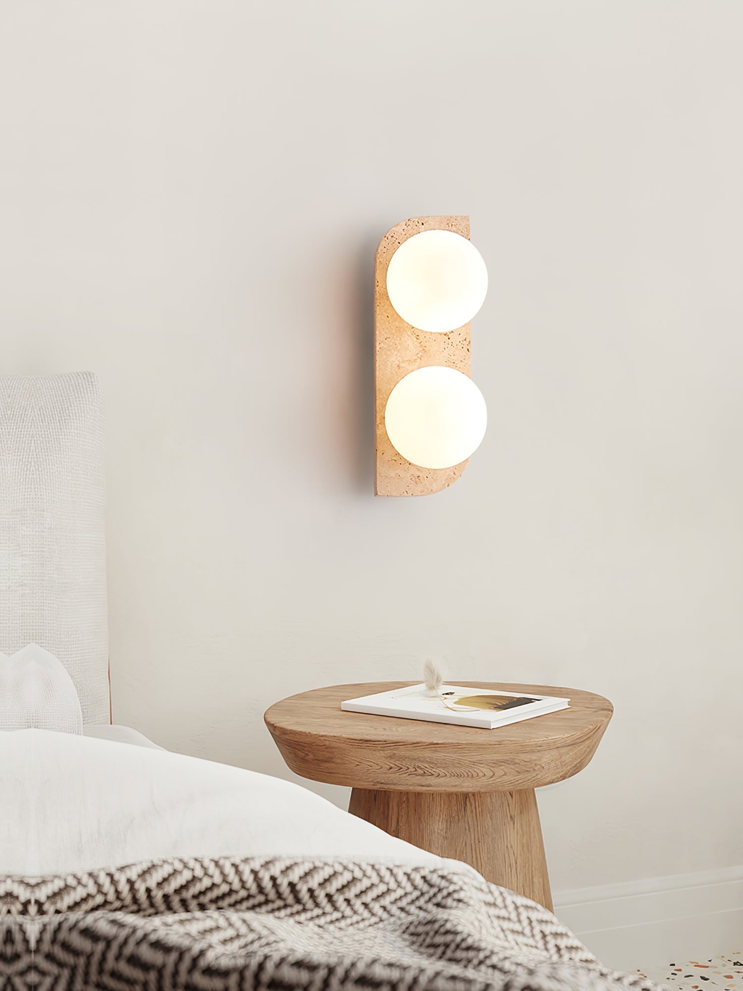 Alsilis Minimalist Travertine Wall Light-Neutral Decor