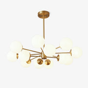 Lustra Chandelier Elysium Brass Frosted Glass Orbs-Neutral Decor
