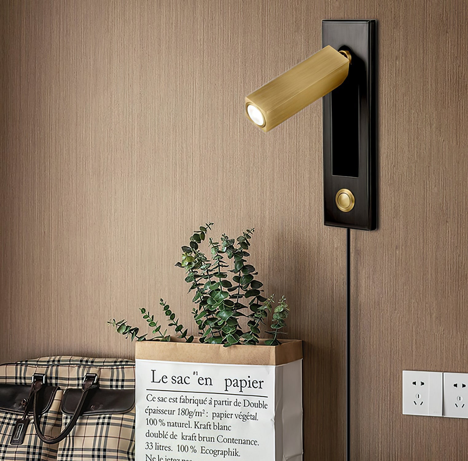 Phelion Embedded Bedside Plug-in Sconce Wall lamp-Neutral Decor