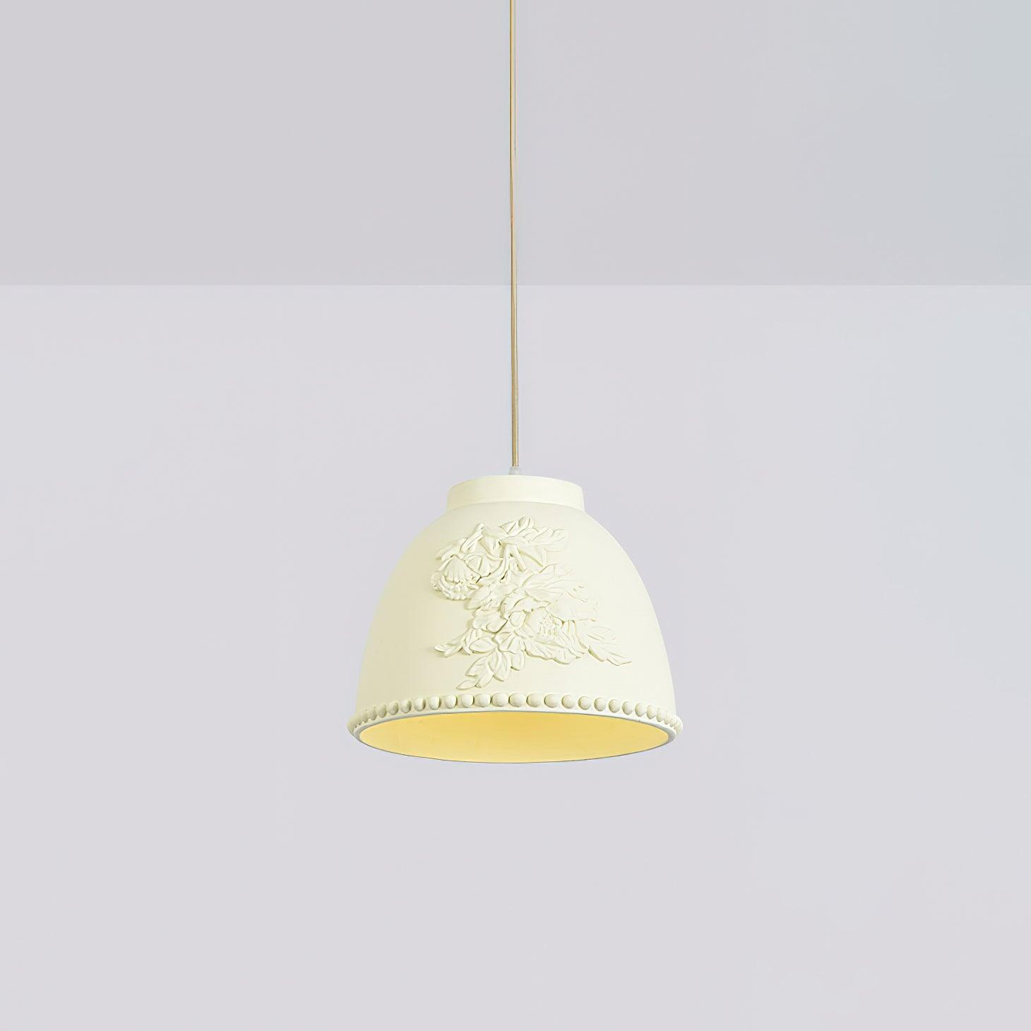 Floral Embossed Flora Pendant Lamp-Neutral Decor