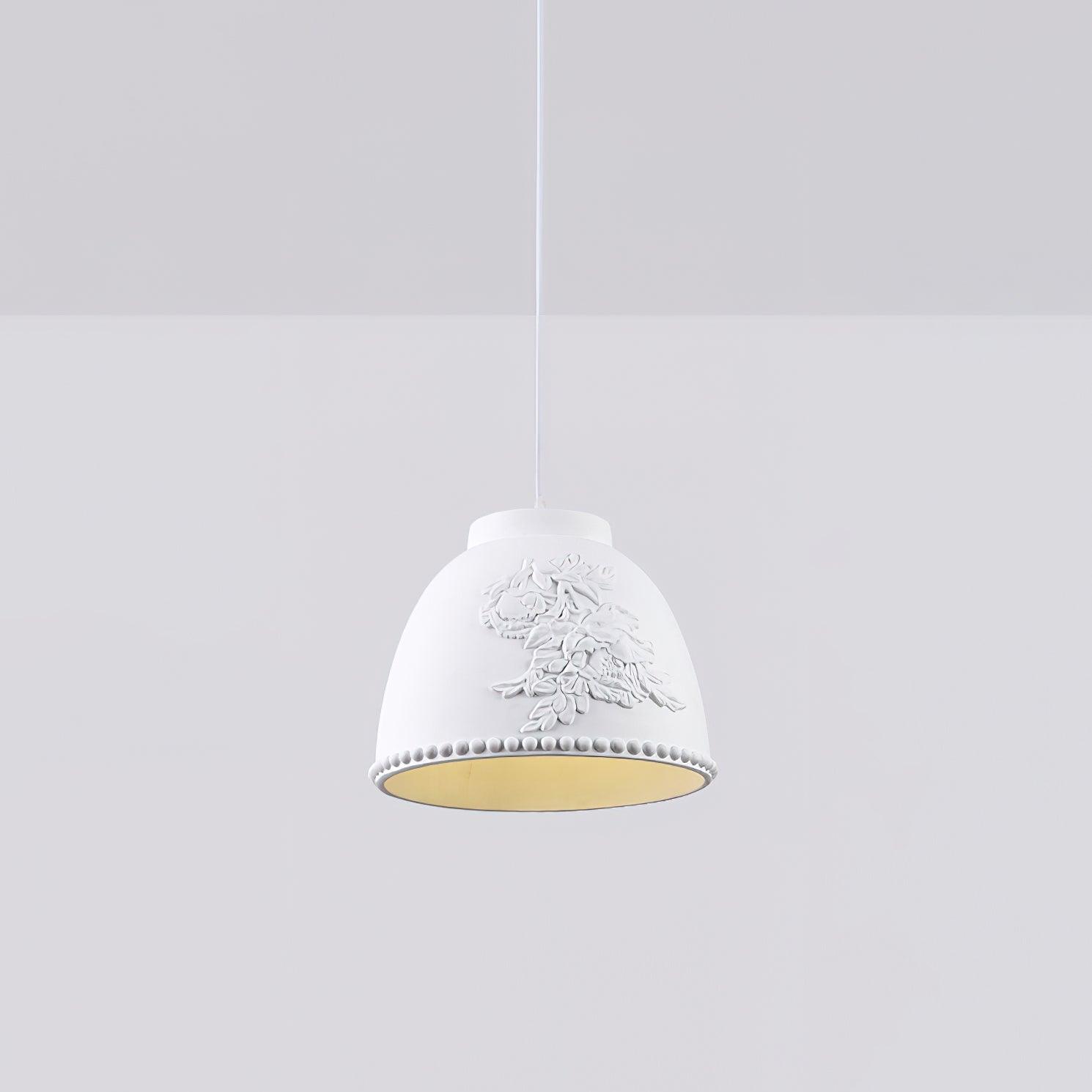 Floral Embossed Flora Pendant Lamp-Neutral Decor
