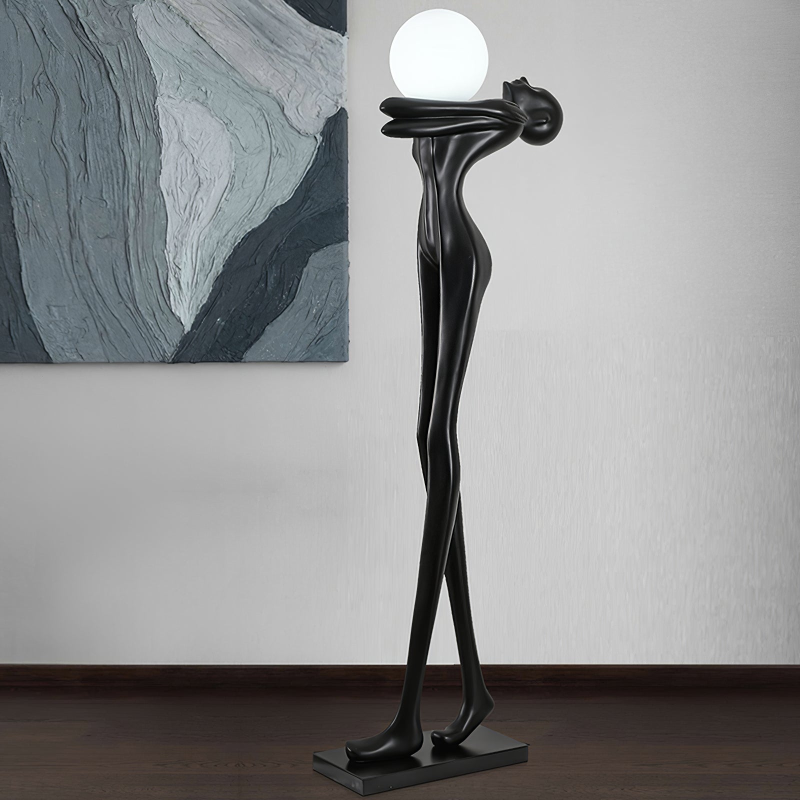 Ersolion Sculptural Fiberglass Floor Lamp-Neutral Decor