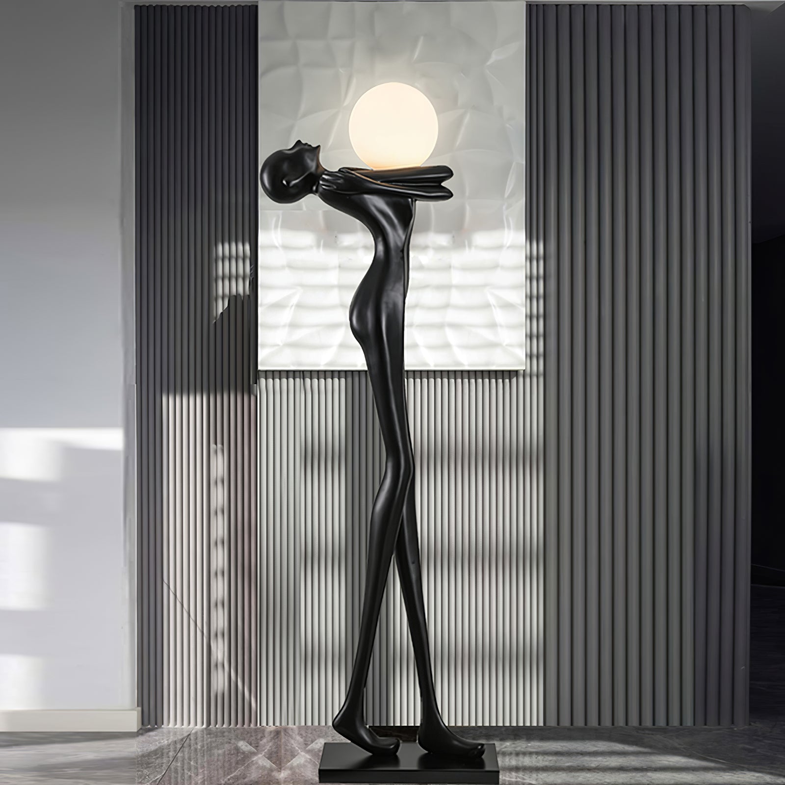 Ersolion Sculptural Fiberglass Floor Lamp-Neutral Decor