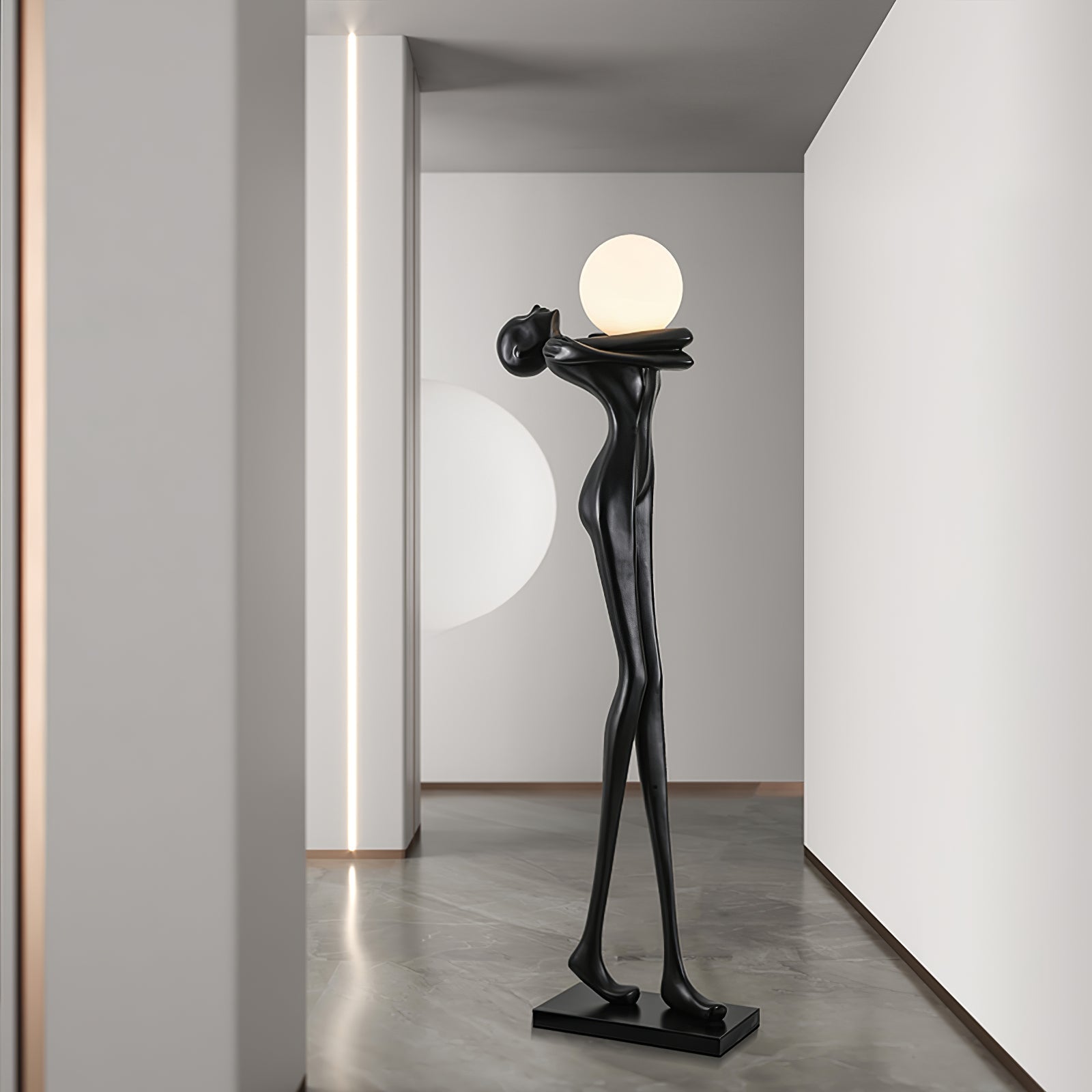 Ersolion Sculptural Fiberglass Floor Lamp-Neutral Decor