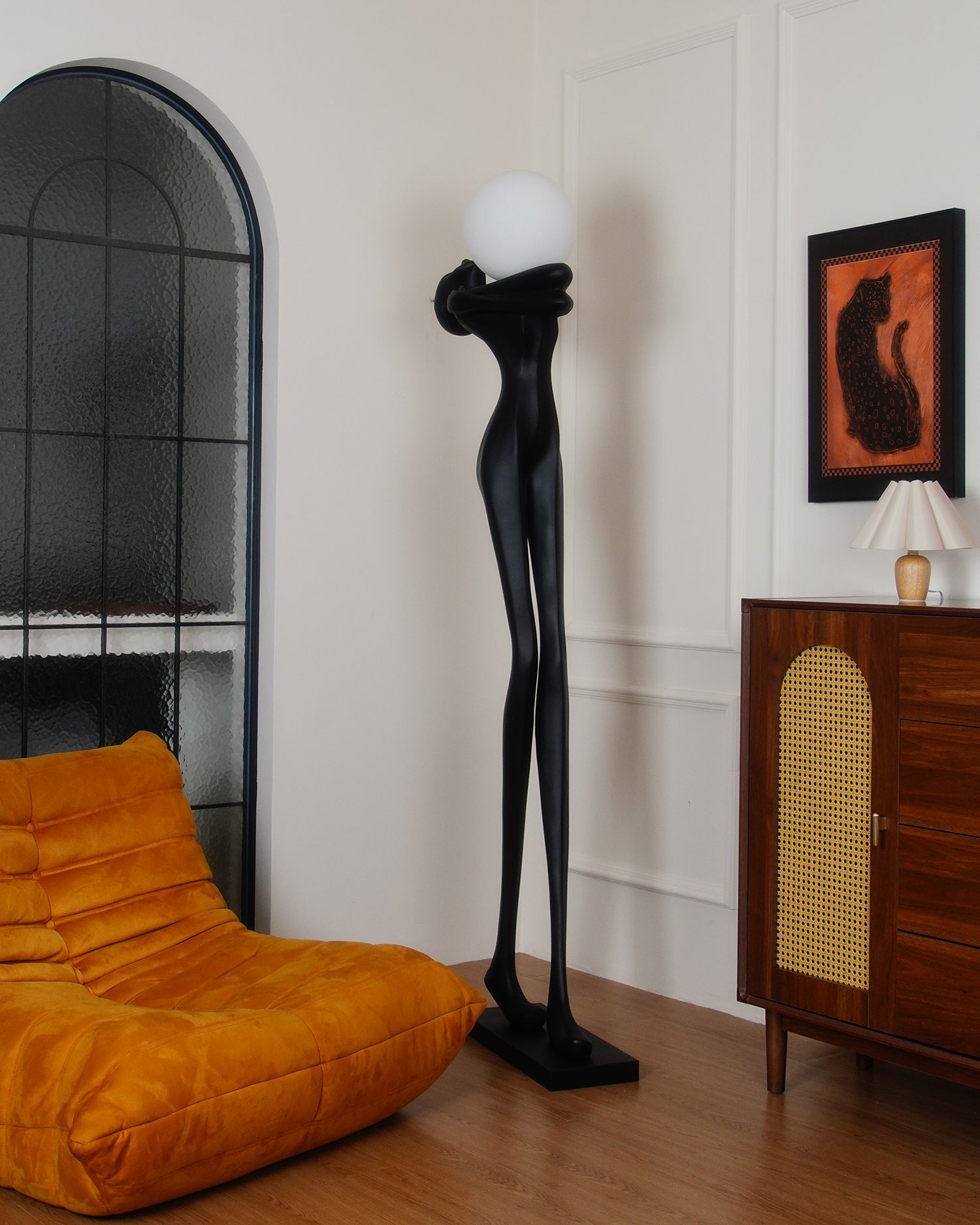 Ersolion Sculptural Fiberglass Floor Lamp-Neutral Decor