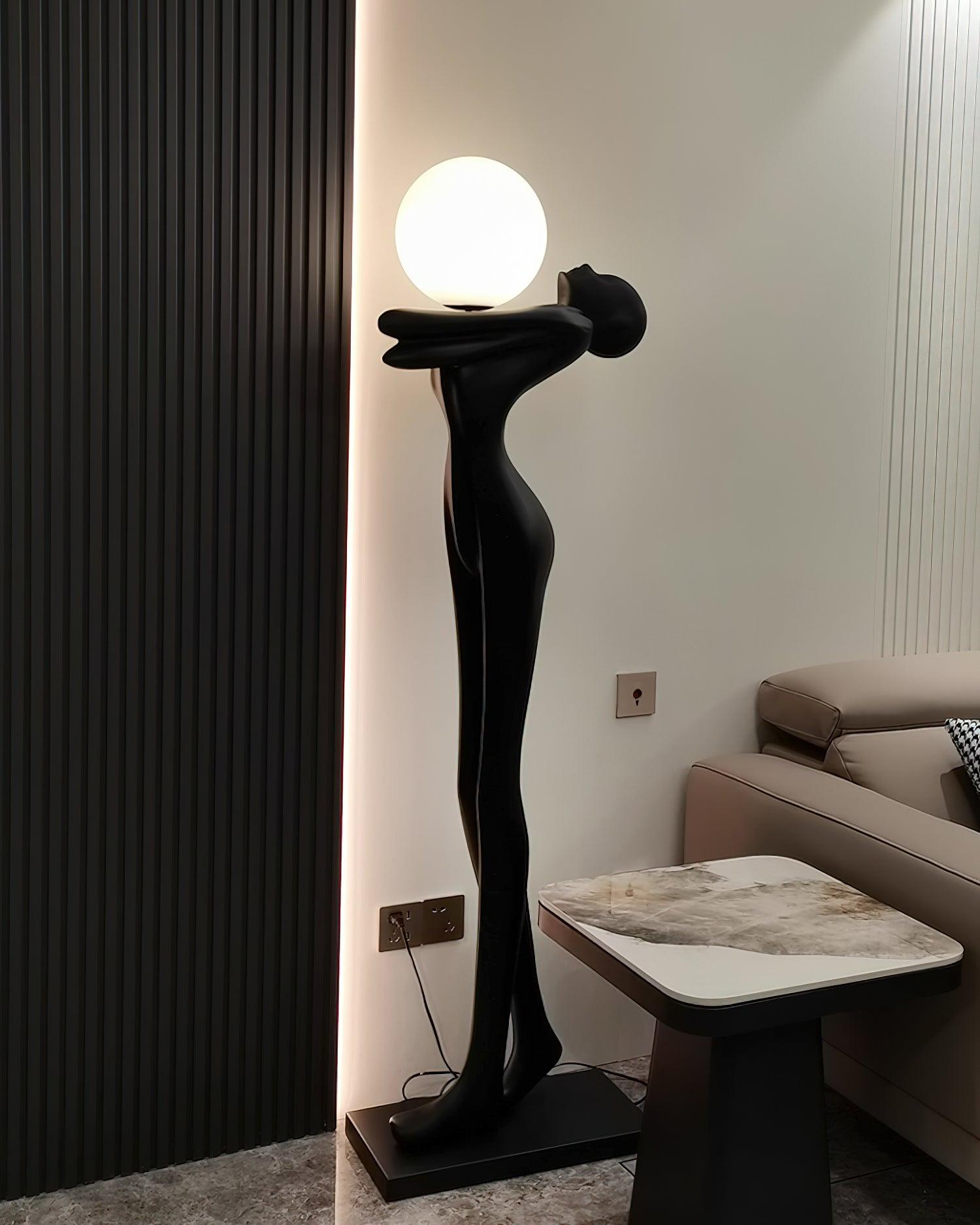 Ersolion Sculptural Fiberglass Floor Lamp-Neutral Decor