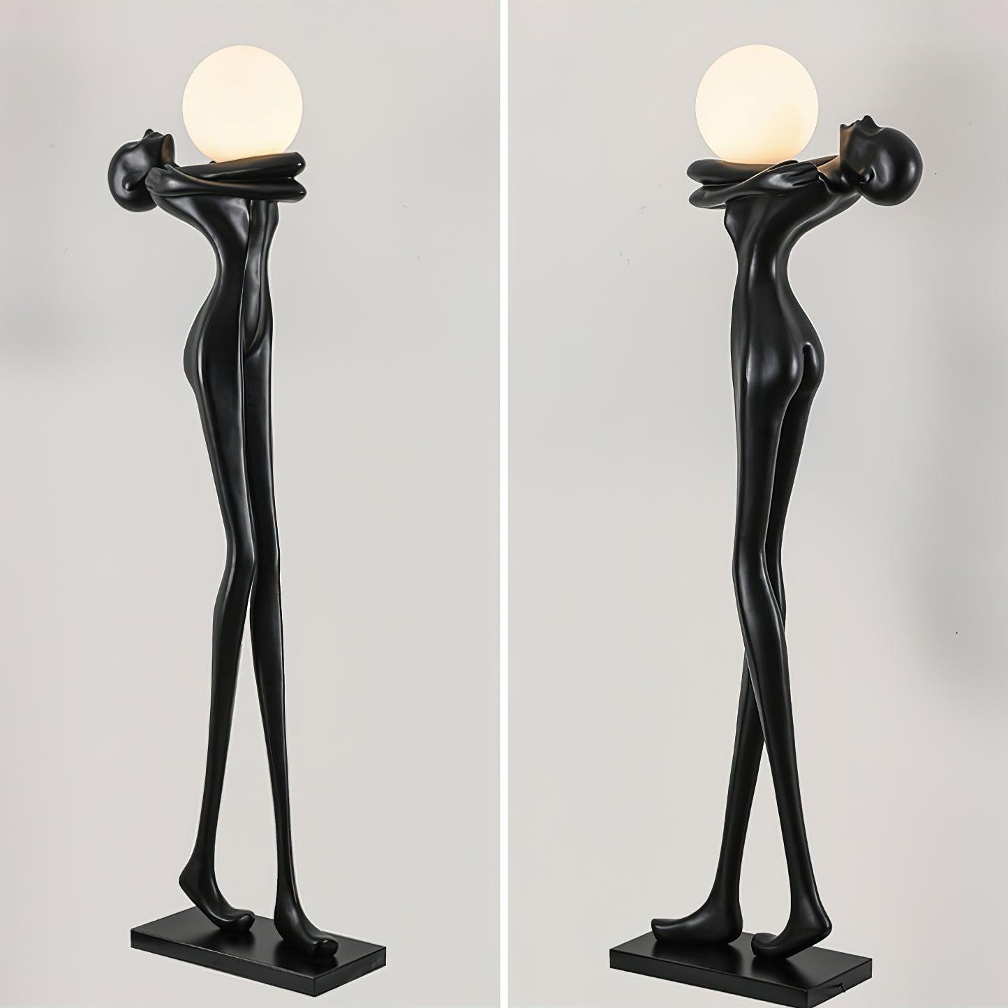 Ersolion Sculptural Fiberglass Floor Lamp-Neutral Decor