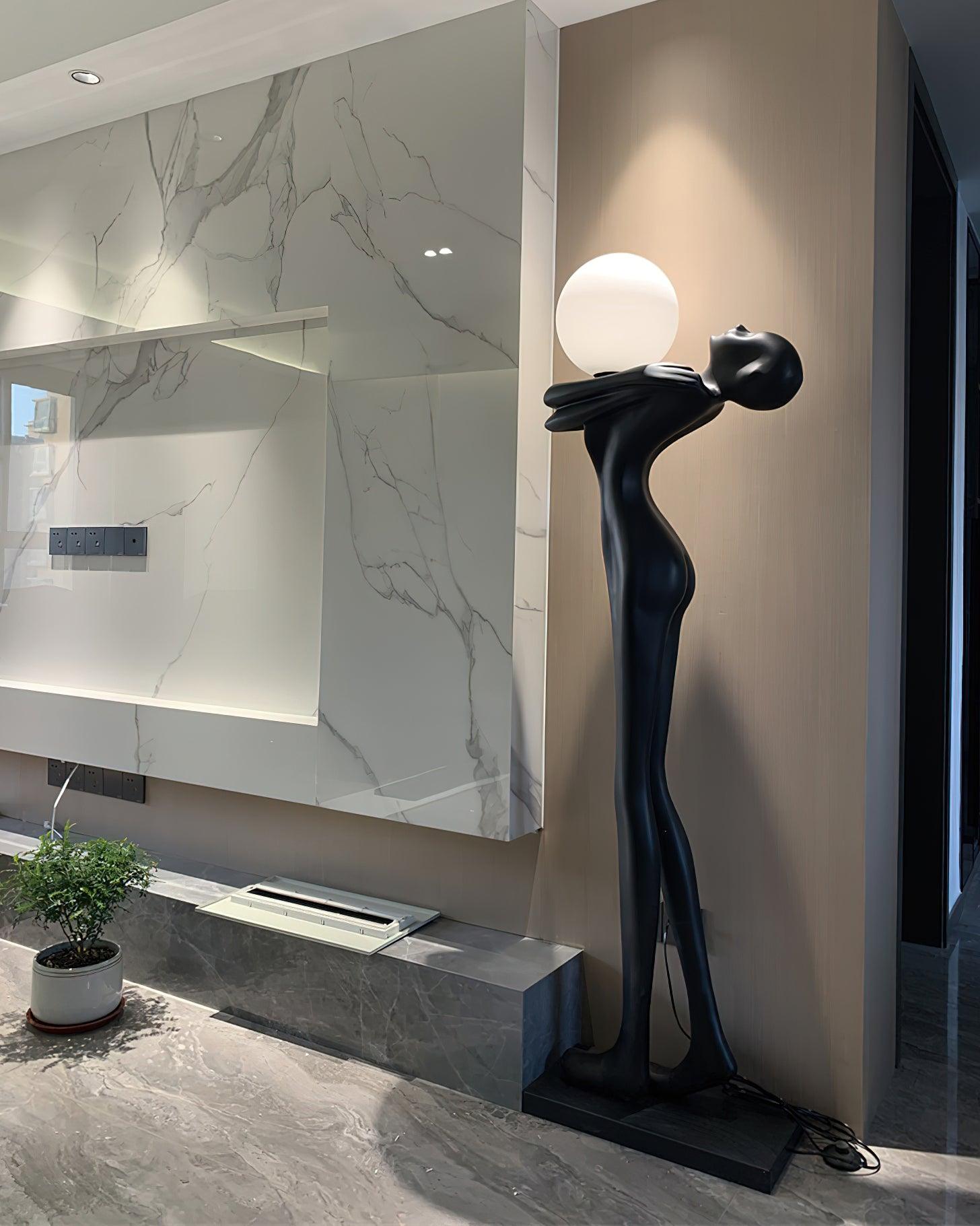 Ersolion Sculptural Fiberglass Floor Lamp-Neutral Decor