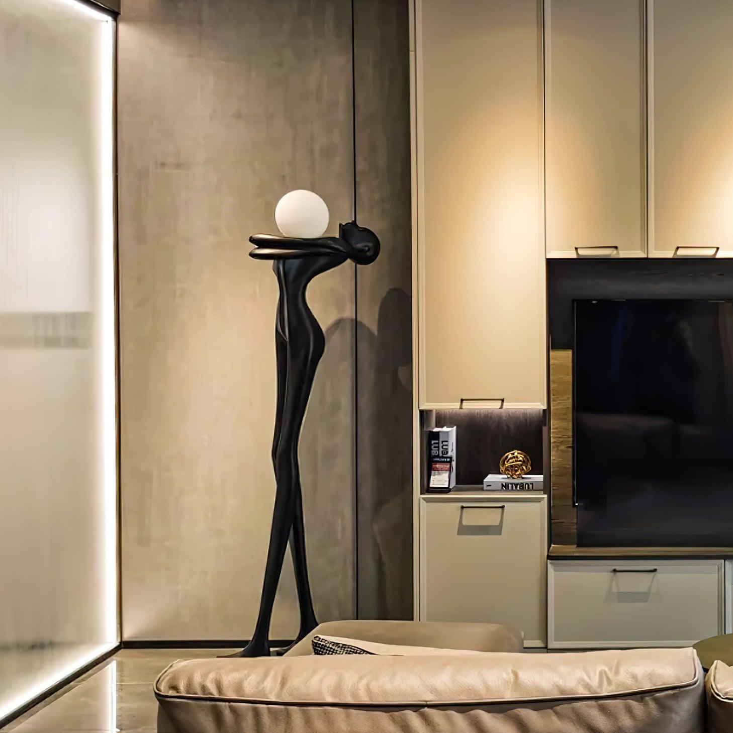 Ersolion Sculptural Fiberglass Floor Lamp-Neutral Decor