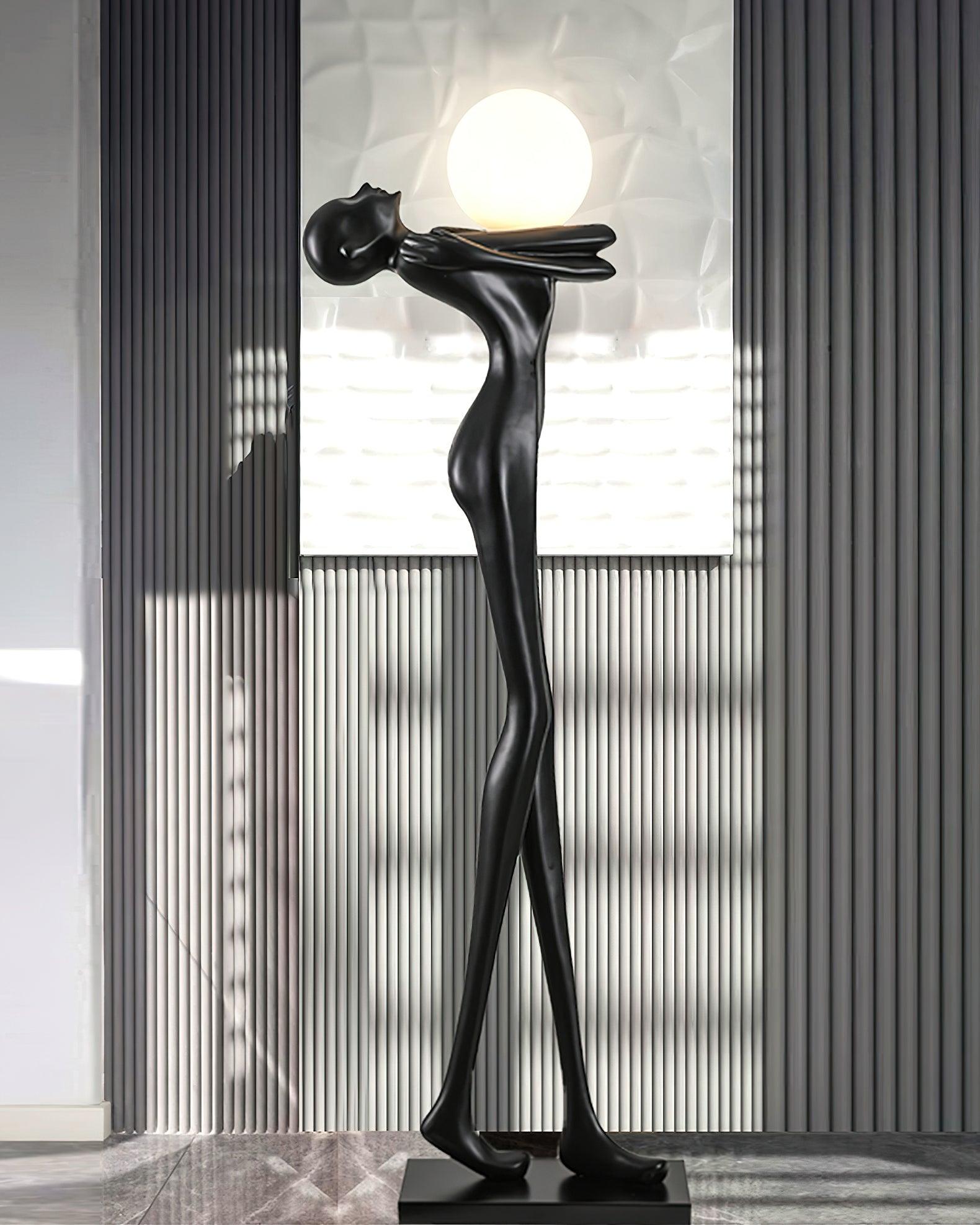 Ersolion Sculptural Fiberglass Floor Lamp-Neutral Decor