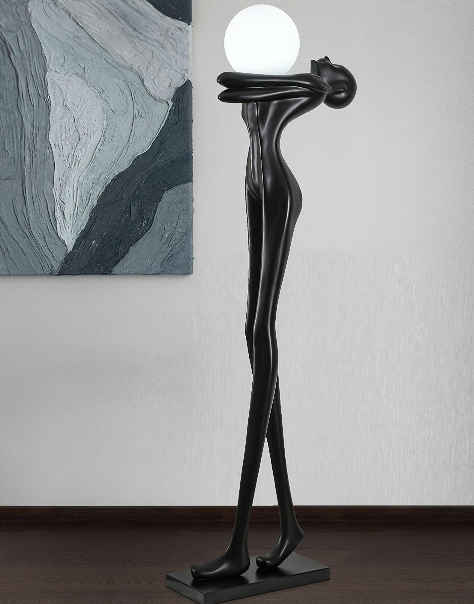 Ersolion Sculptural Fiberglass Floor Lamp-Neutral Decor