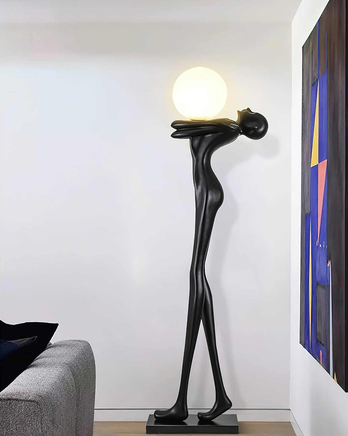 Ersolion Sculptural Fiberglass Floor Lamp-Neutral Decor