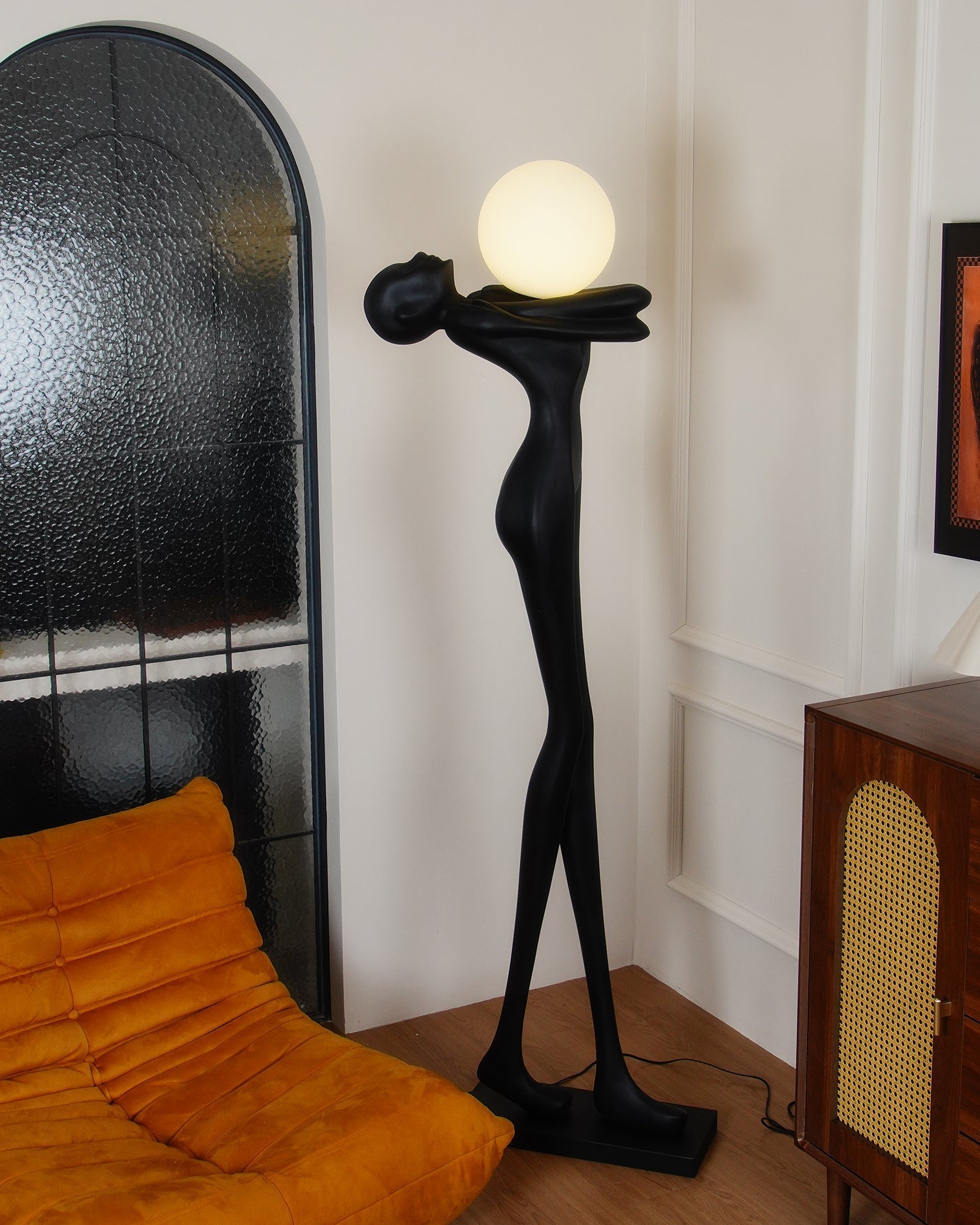 Ersolion Sculptural Fiberglass Floor Lamp-Neutral Decor