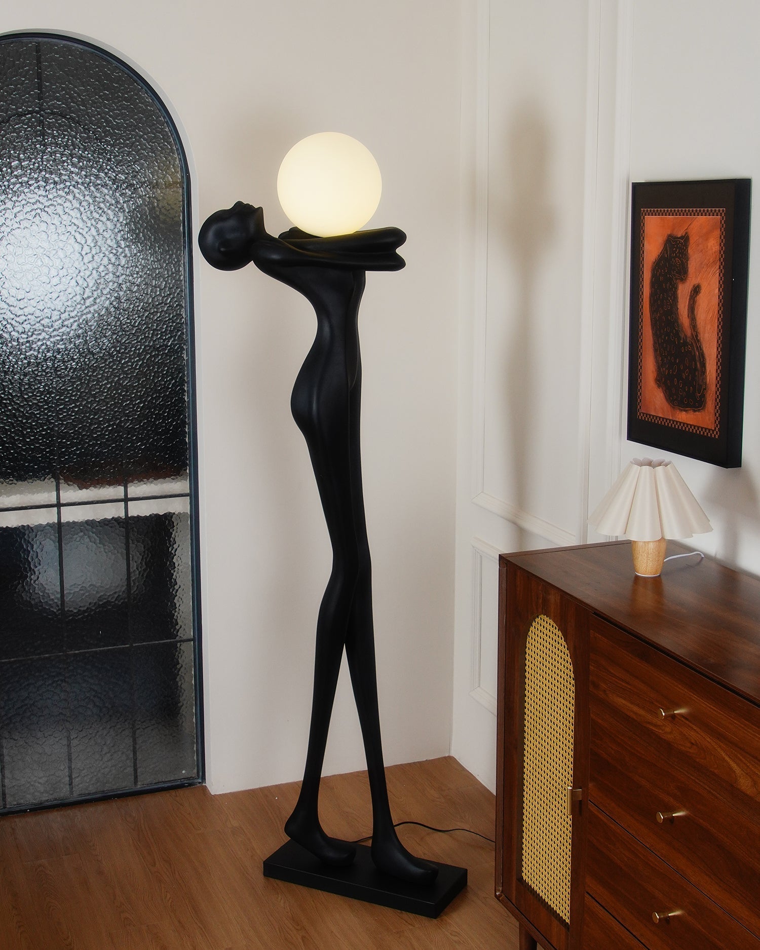 Ersolion Sculptural Fiberglass Floor Lamp-Neutral Decor
