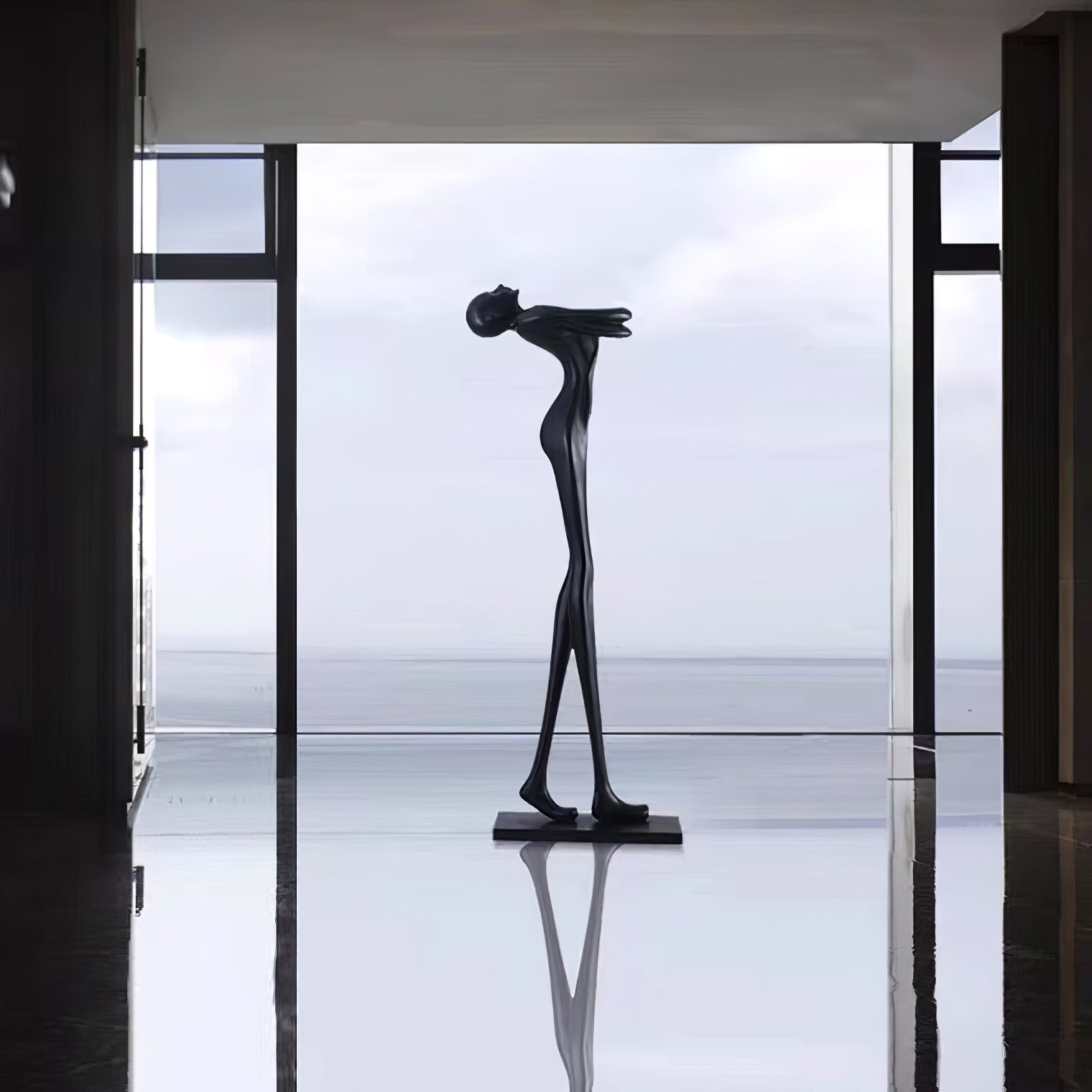 Ersolion Sculptural Fiberglass Floor Lamp-Neutral Decor