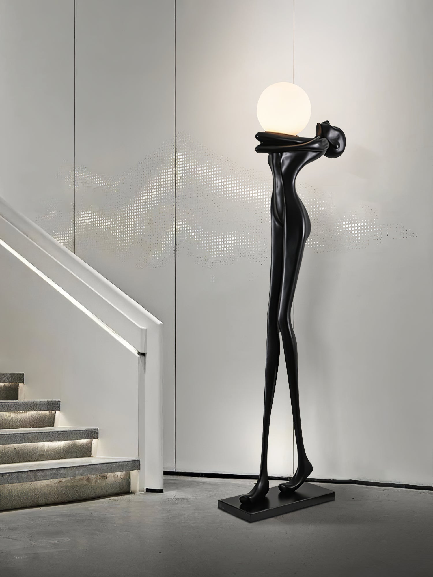 Ersolion Sculptural Fiberglass Floor Lamp-Neutral Decor