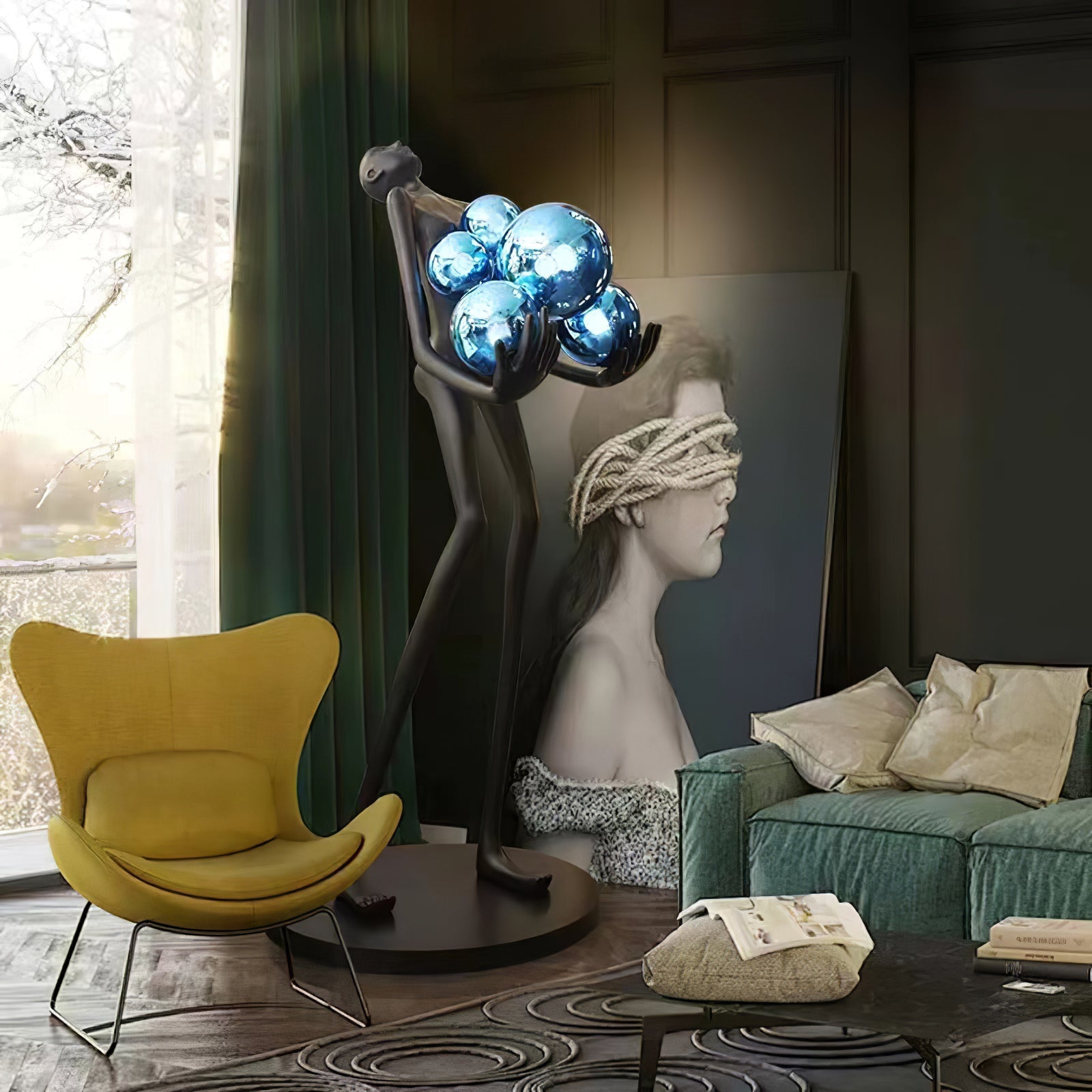 Marind Sculpture Floor Lamp-Neutral Decor