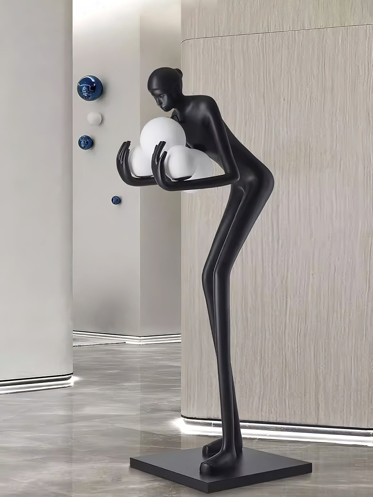 Nyxara Embracing Black Floor Lamp-Neutral Decor