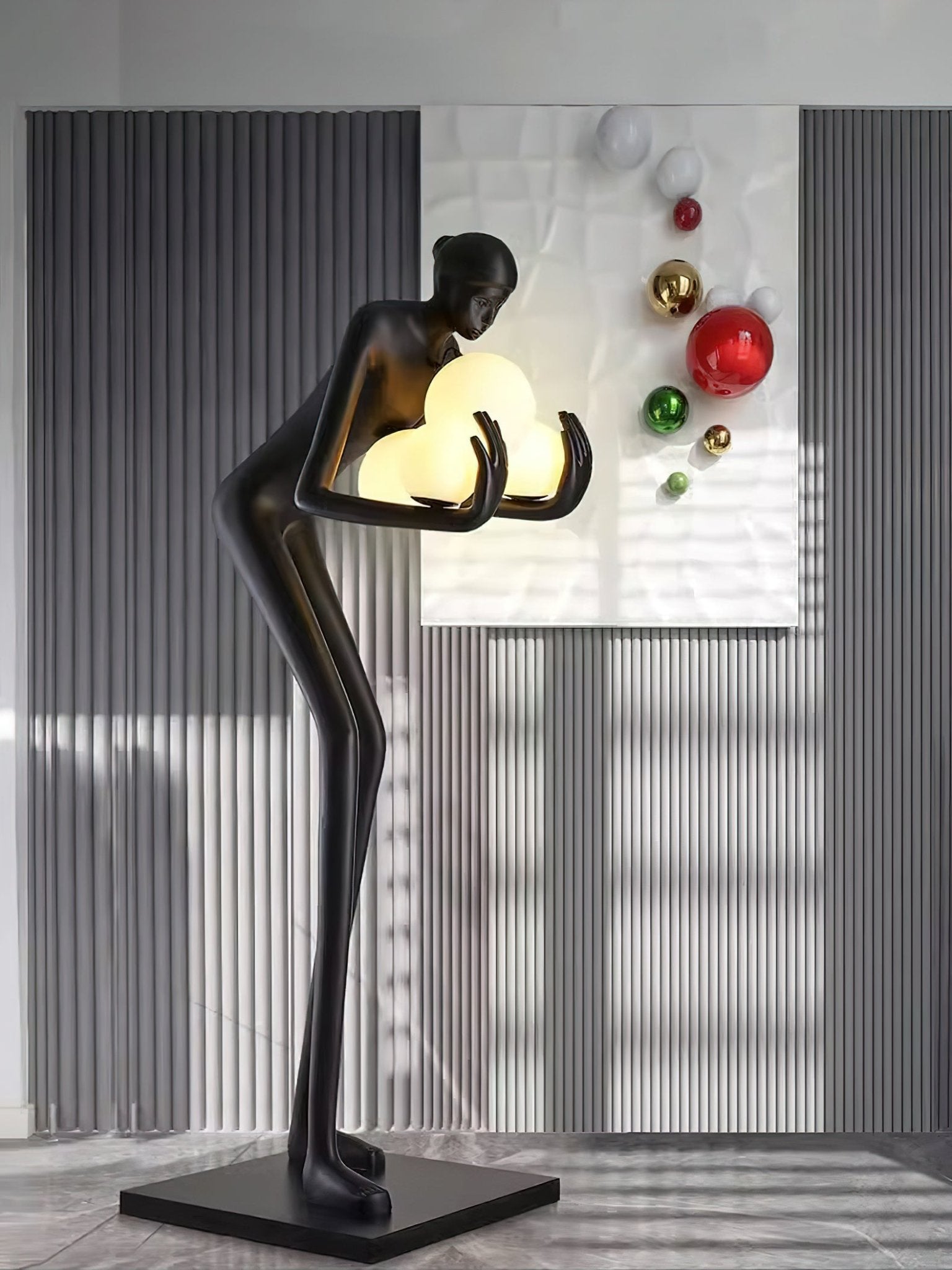 Nyxara Embracing Black Floor Lamp-Neutral Decor