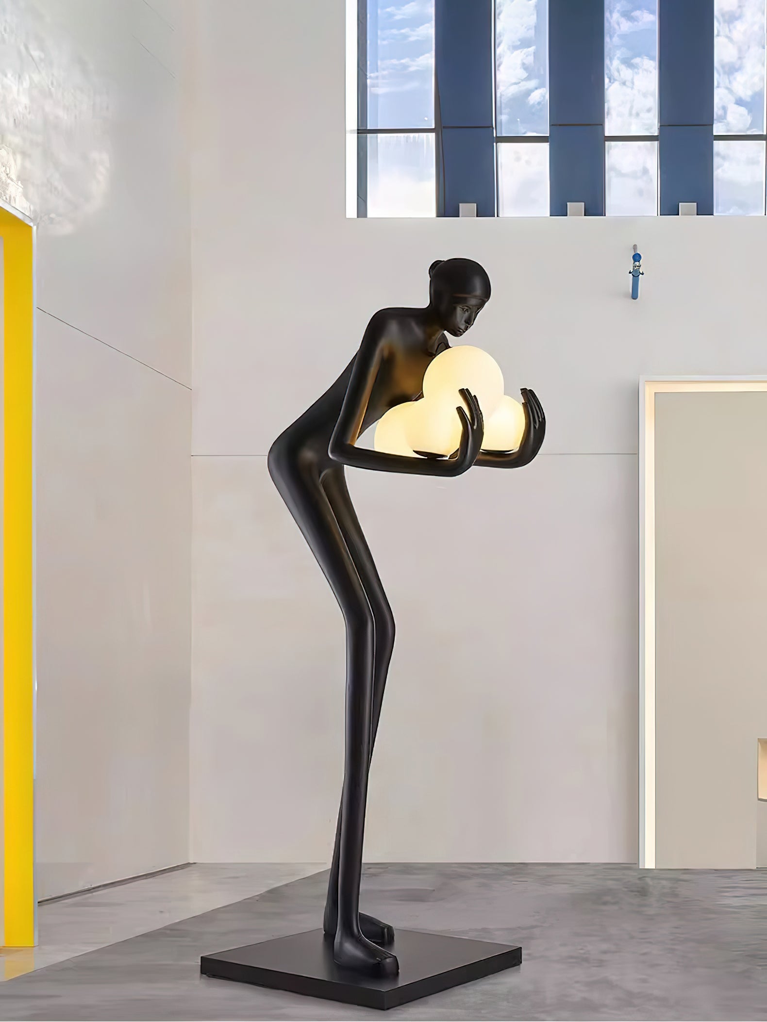 Nyxara Embracing Black Floor Lamp-Neutral Decor
