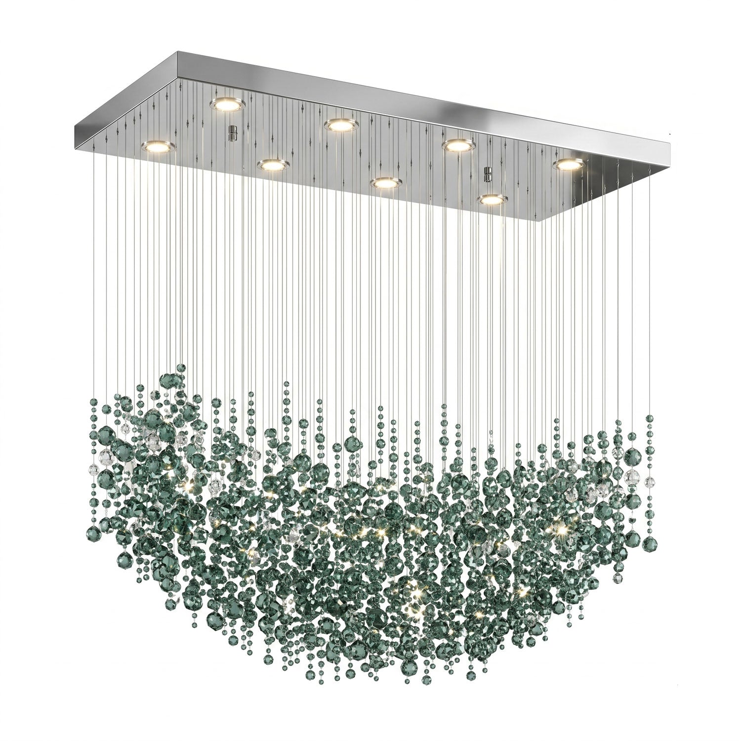 Emerald Rainfall Crystal Customize Chandelier-Neutral Decor