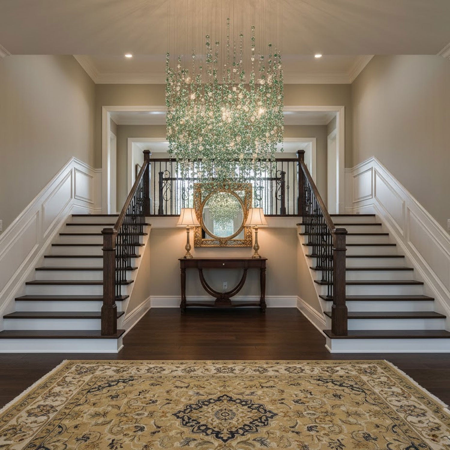 Emerald Rainfall Crystal Customize Chandelier-Neutral Decor