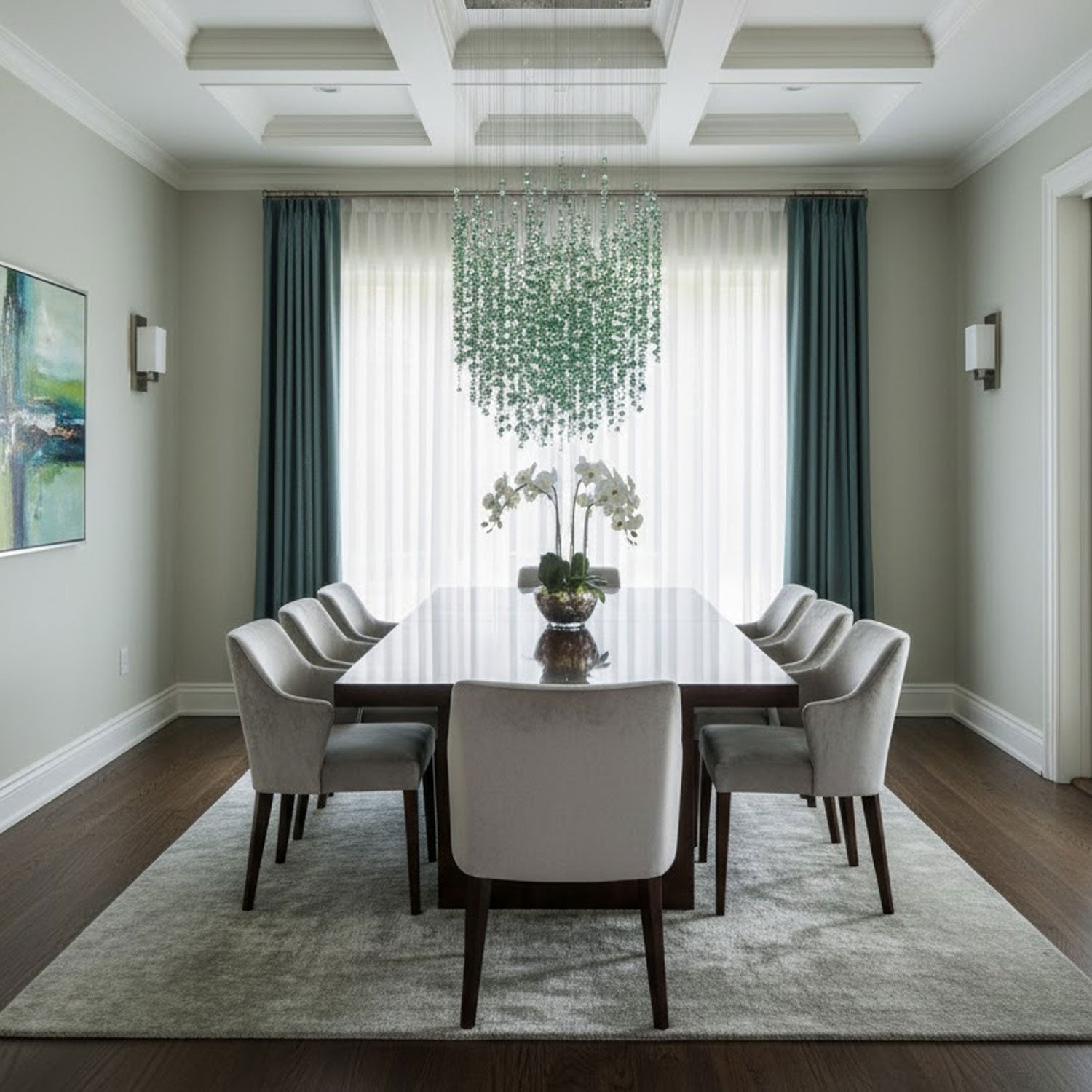 Emerald Rainfall Crystal Customize Chandelier-Neutral Decor