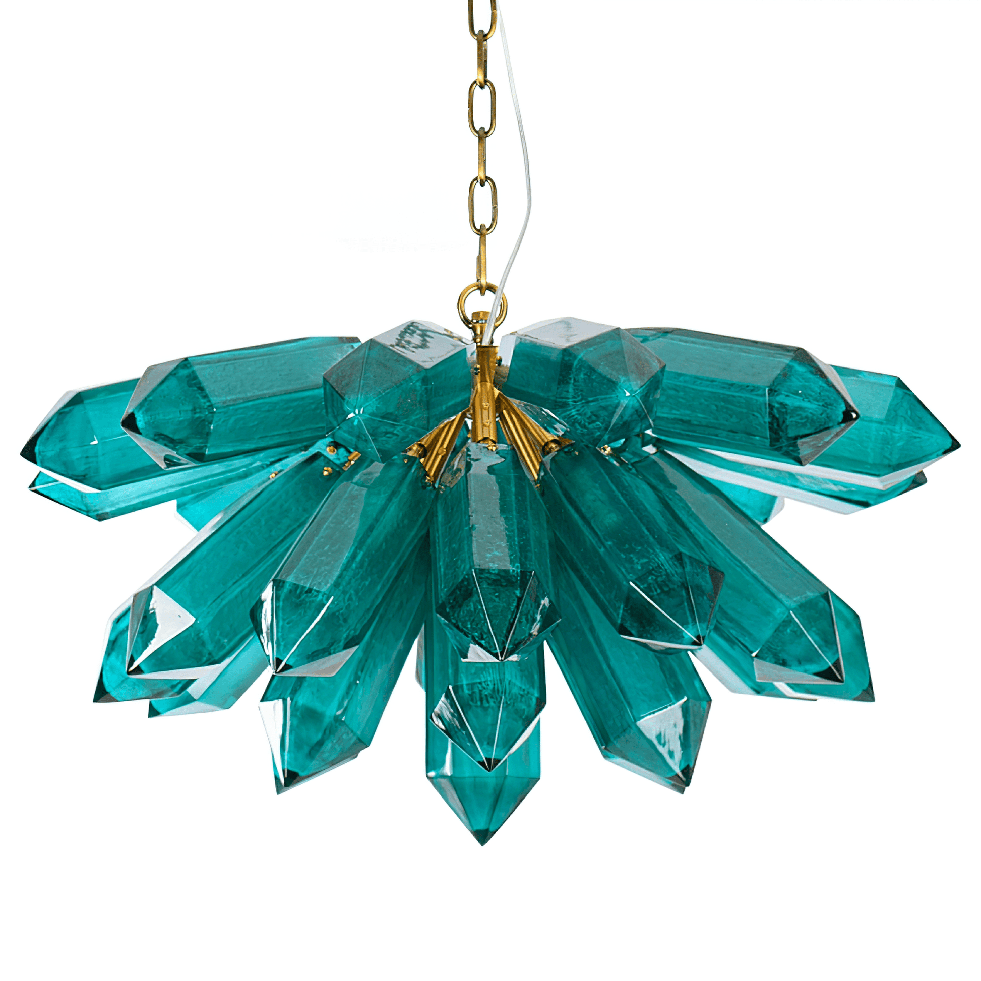 Aurora Chandelier Emerald Crystal Starburst Gold-Neutral Decor