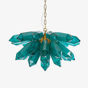 Aurora Chandelier Emerald Crystal Starburst Gold-Neutral Decor
